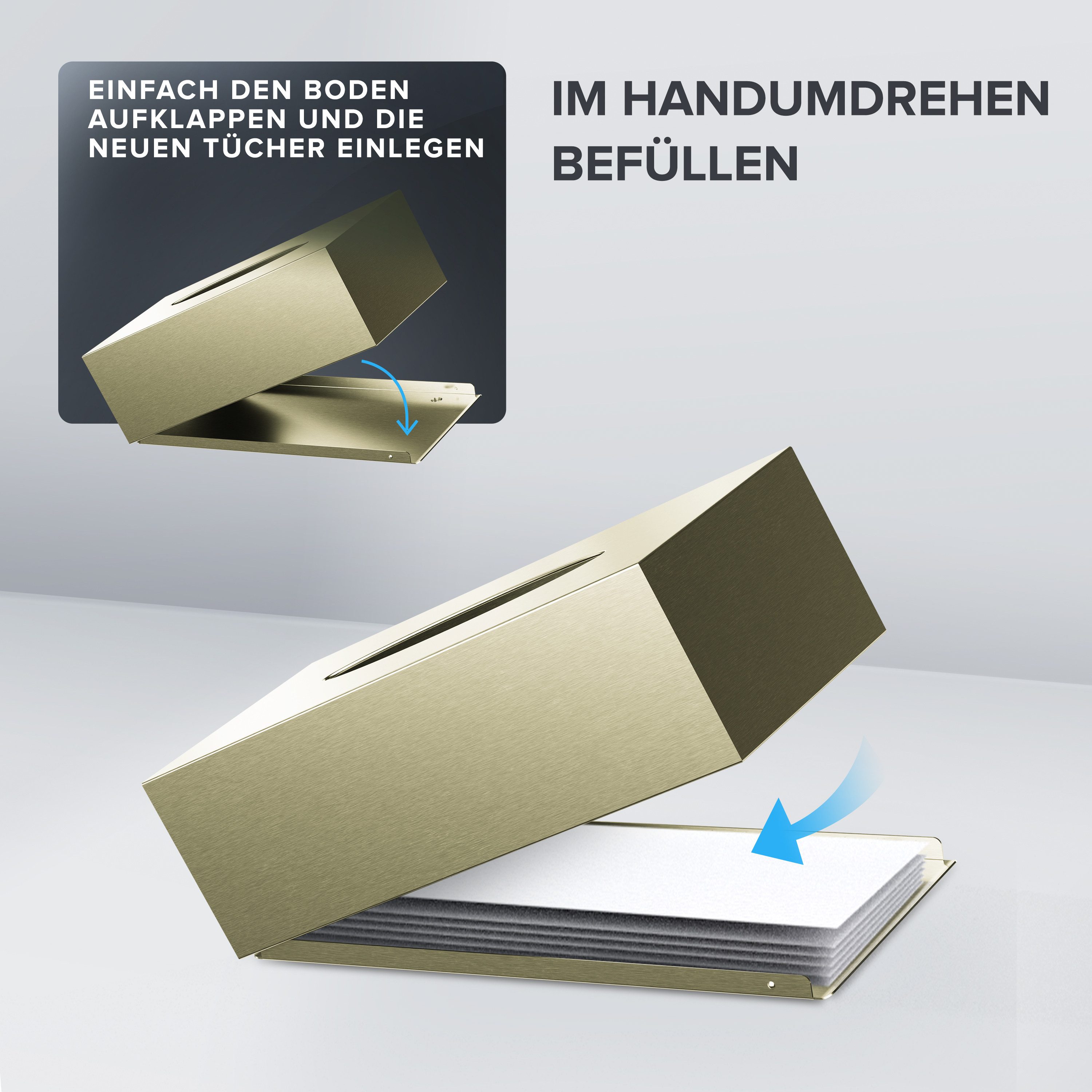 ovimar Papiertuchbox (1 St), aus Edelstahl in Gold zur