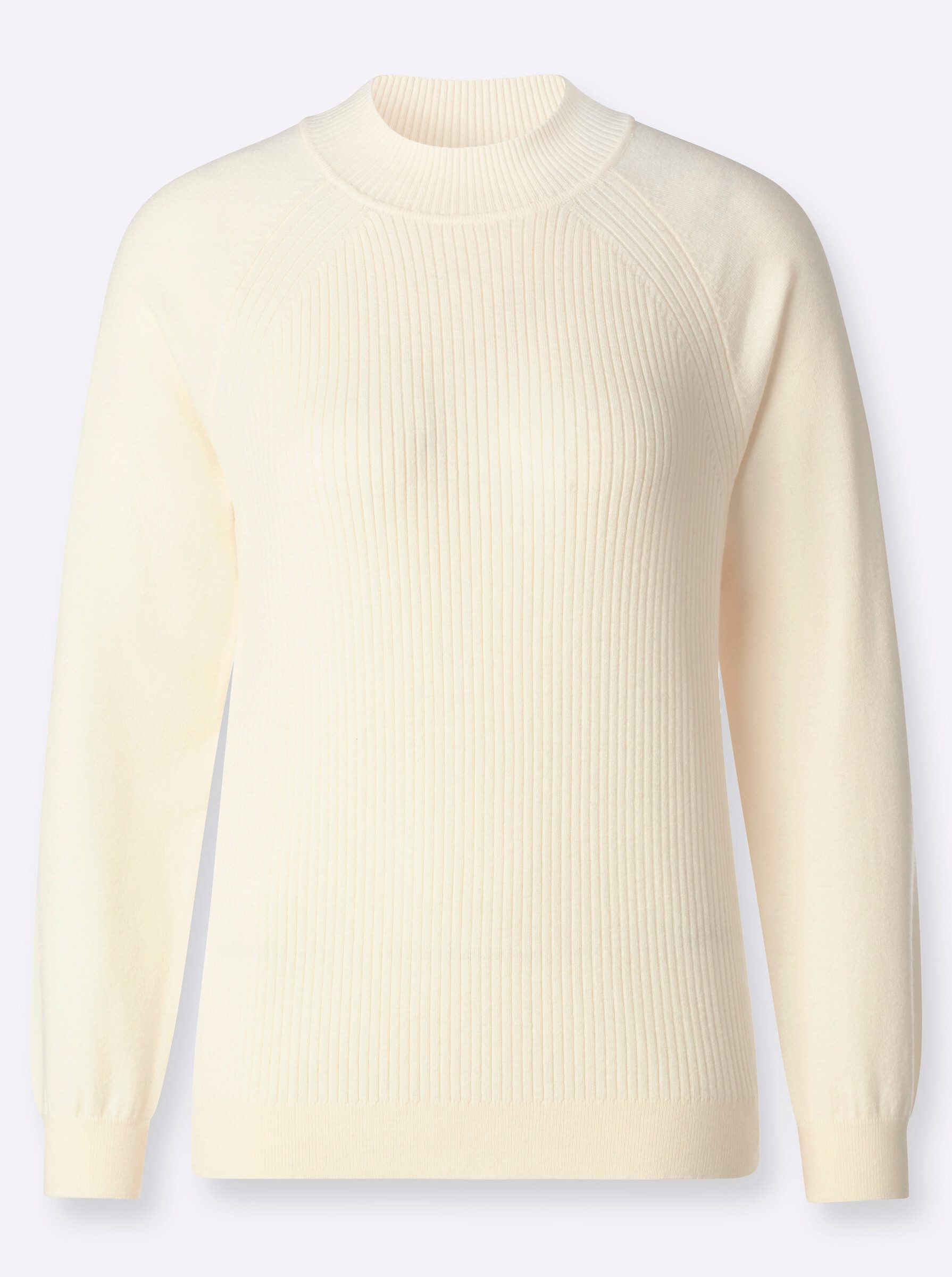 Strickpullover Stehkragen-Pullover Langarm Struktur
