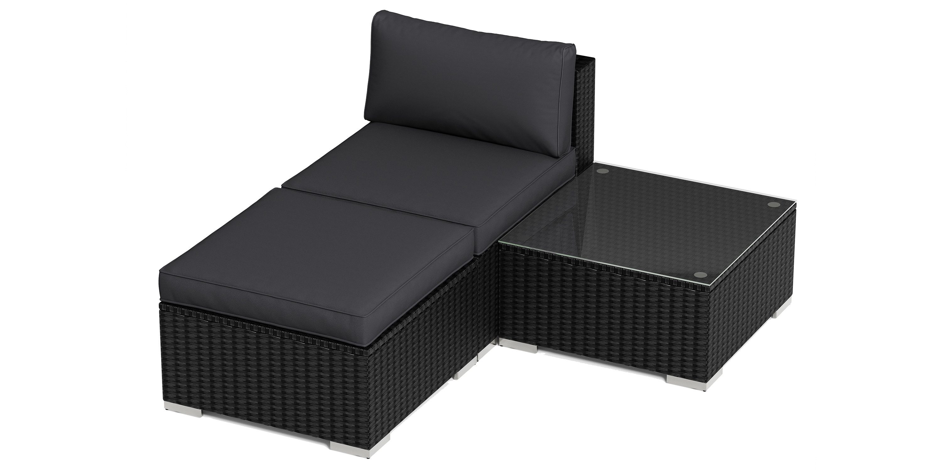 MeXo Gartenlounge-Set Balkonmöbel Rattan Modulsofa mit günstig online kaufen