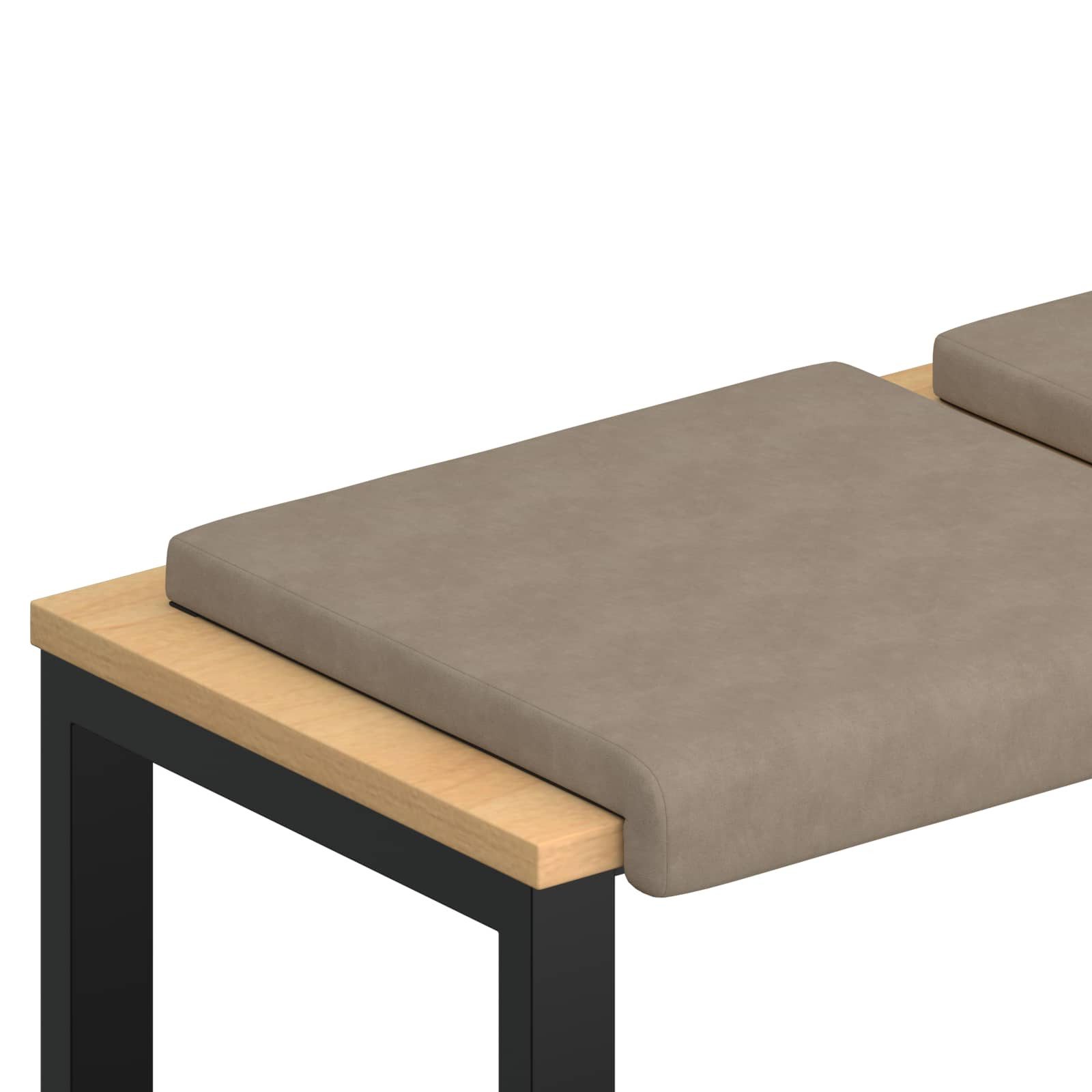 vidaXL Sitzauflage Bankkissen 2 stk. Mikrofaser Taupe Tiefe 35 cm, (2 St)
