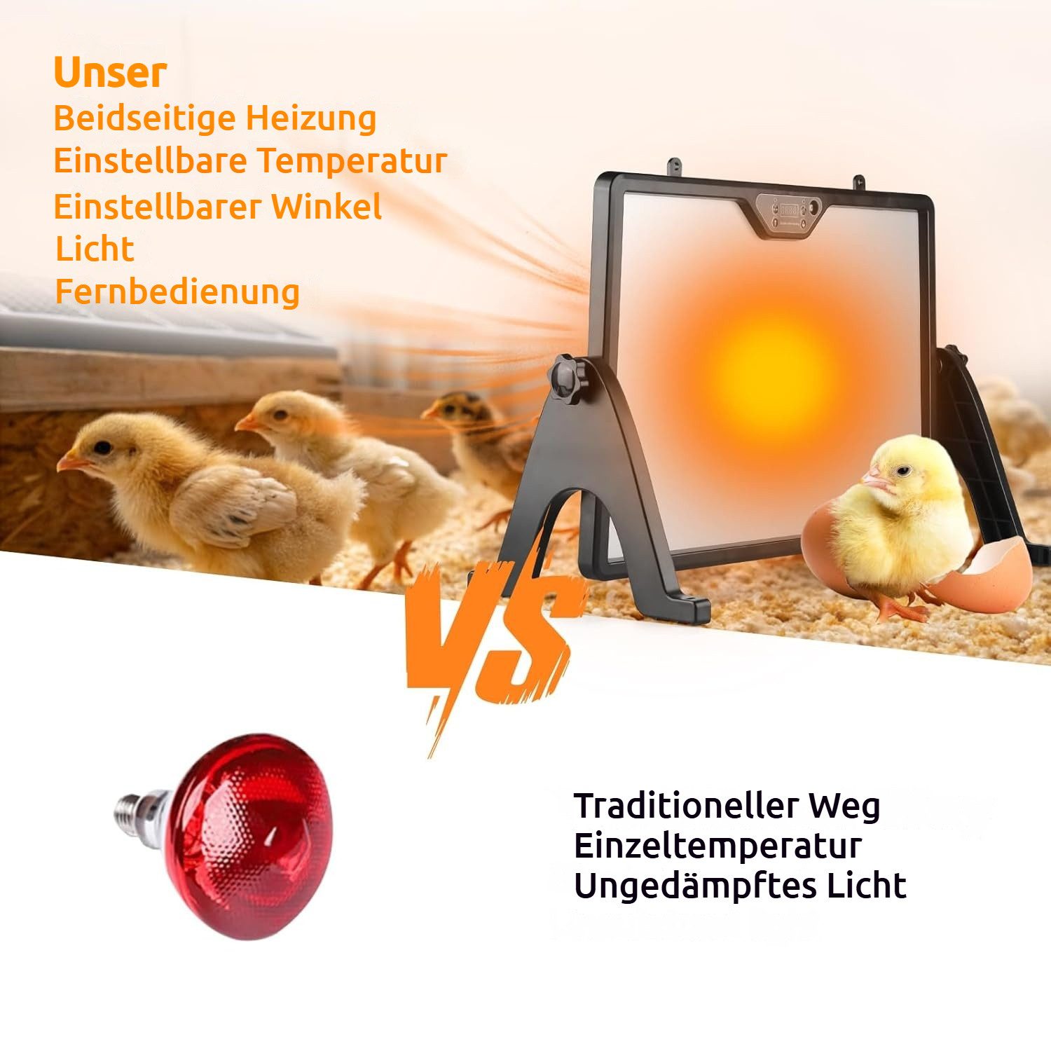 PRIISF Hühnerstall Hühnerstall Heizung Winter Wärmeplatte Küken Heizplatte Thermostat, 30-75℃ Doppelseitig Kükenwärmer 180W Temperatur Verstellbar Wärmelampe