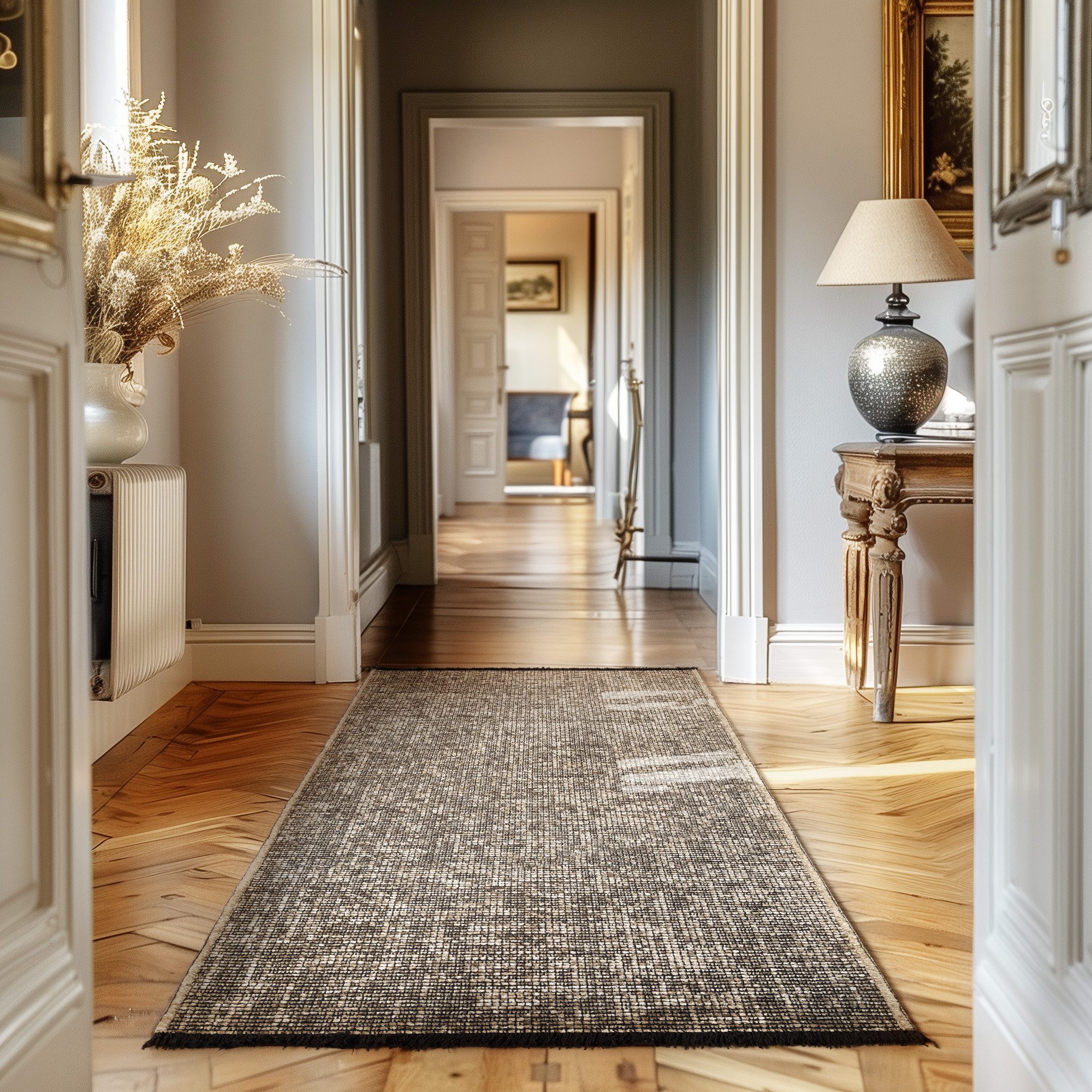 Teppium Teppich Unicolor - Einfarbig, Läufer, Höhe: 7 mm, Baumwolle Teppich Anti-Rutsch Waschbar Flachgewebe