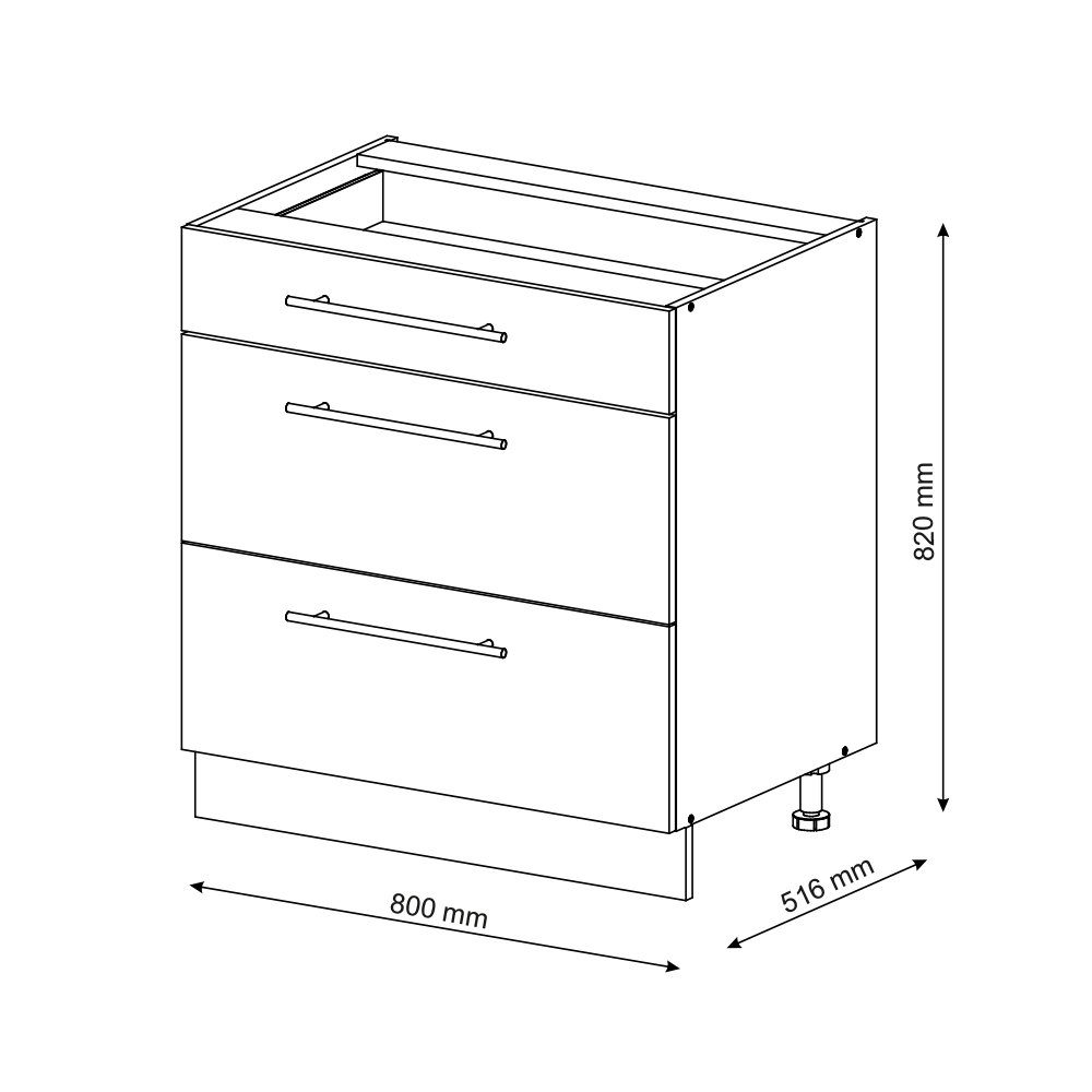 Vicco Unterschrank Fame-Line Weiß Hochglanz/Eiche 80cm, günstig online kaufen
