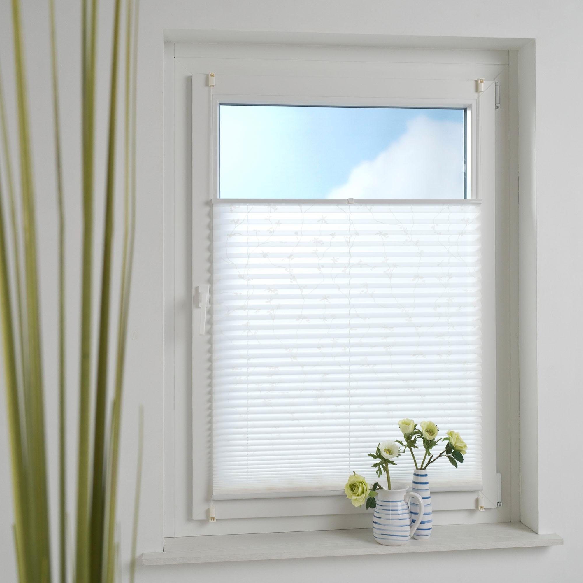 Liedeco Plissee Klemmfix-Plissee Ranke grau, Lichtschutz, ohne Bohren, vers günstig online kaufen