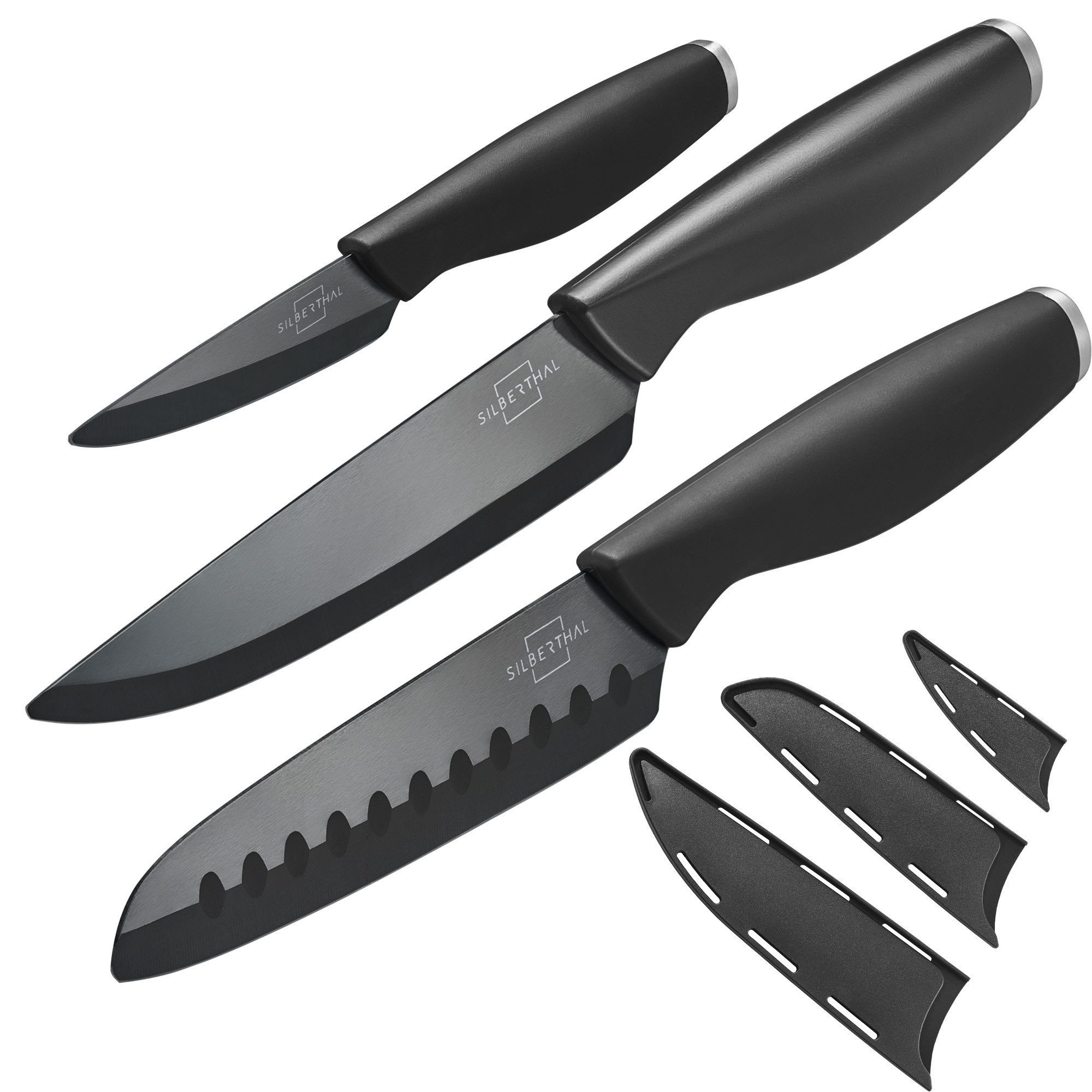 SILBERTHAL Messer-Set Keramikmesser 3er Set Schwarz (3-tlg)