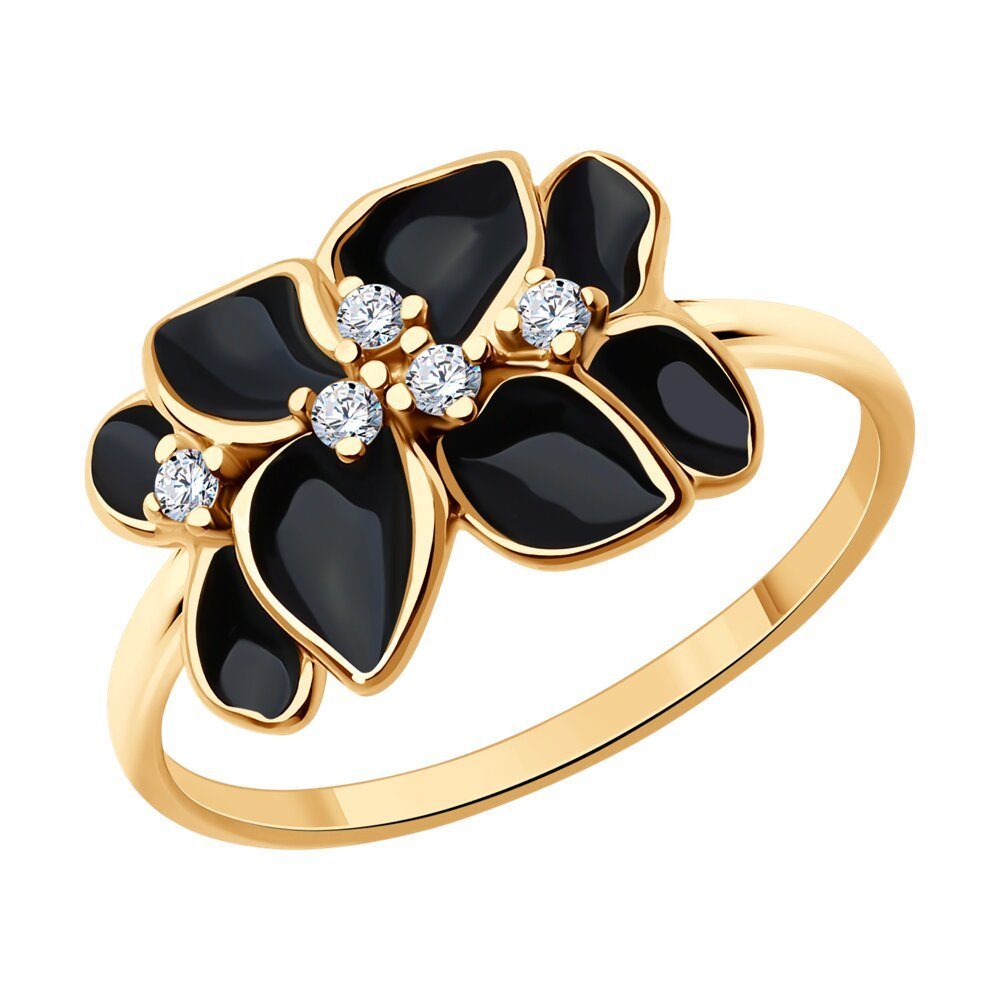 Secretforyou Fingerring Ring Fingerring Silber Rosegoldoptik Zirkon Emaille günstig online kaufen