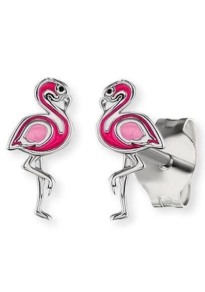 Herzengel Paar Ohrstecker Flamingo, HEE-FLAMINGO-ST, mit Emaille