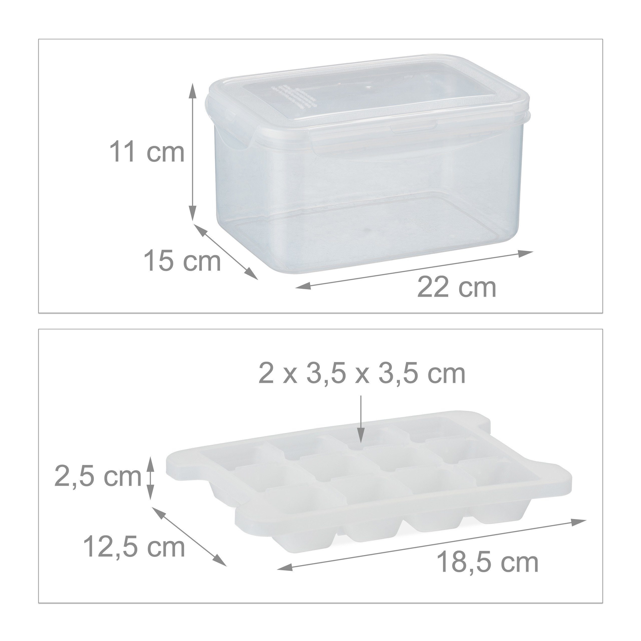 Box Eiswürfelform relaxdays Eiswürfelform Set und Deckel mit