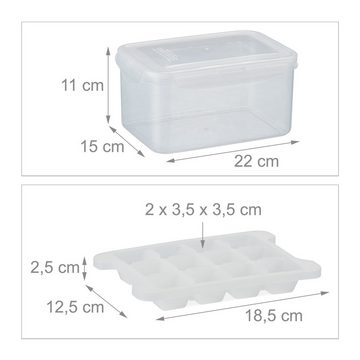 relaxdays Eiswürfelform Eiswürfelform Set mit Box und Deckel