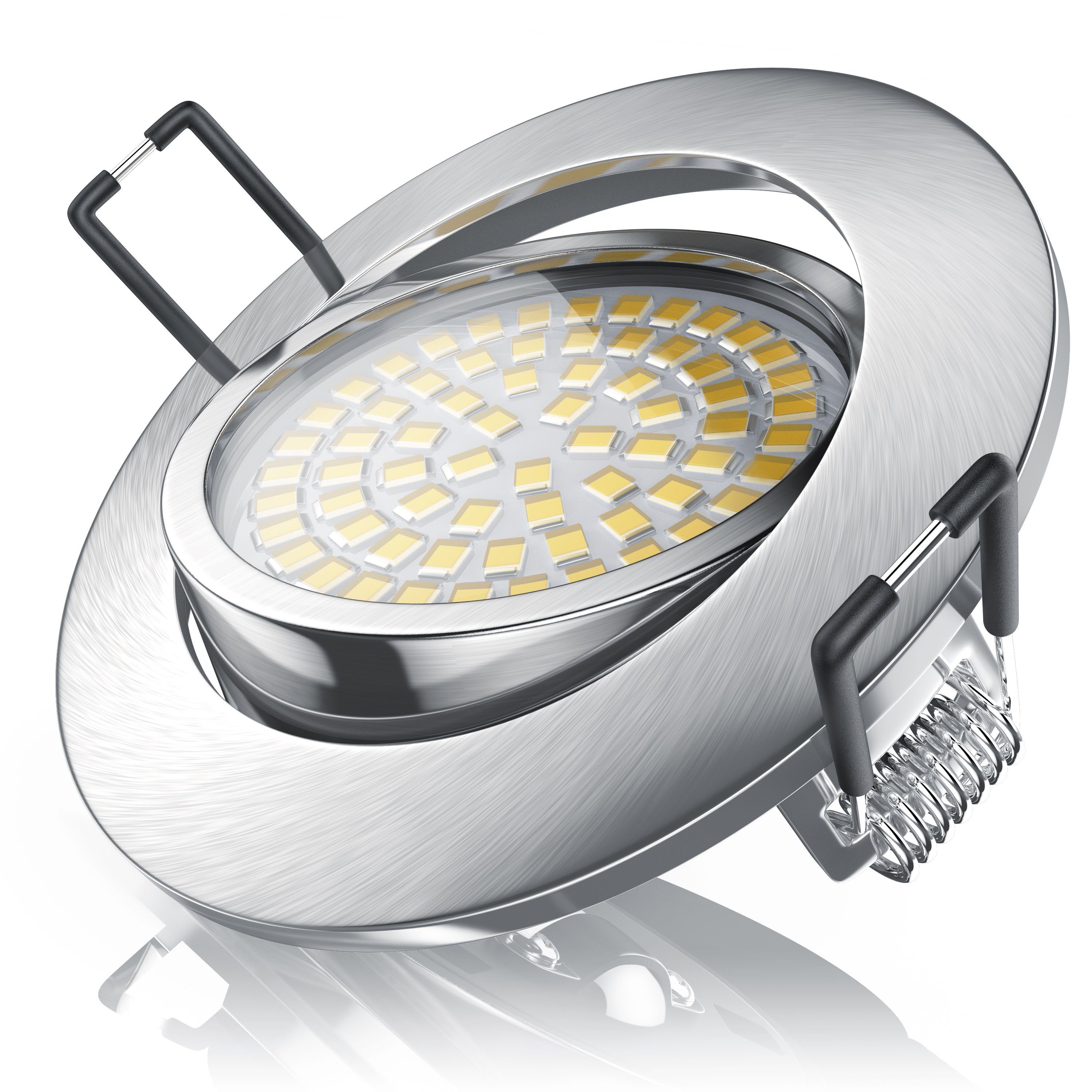 Brandson LED Einbaustrahler, Deckenspot mit Aluminium Druckgussrahmen, Warmweiß, schwenkbar