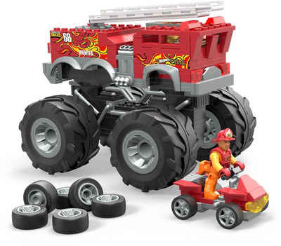 MEGA Spielzeug-Auto Hot Wheels Feuerwehr-Auto Monster Truck, (284-tlg), mit 2 Figuren