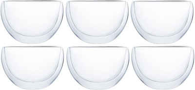 Klasique Gläser-Set »6 Doppelwandige Gläser 0,3L Kaffeeglas Espresso-Tasse Isolierglas«, mundgeblasen aus hochwertig Borosilikatglas, Spülmaschinengeeignet Thermogläser mit Schwebeeffekt Glas Tee Wasser