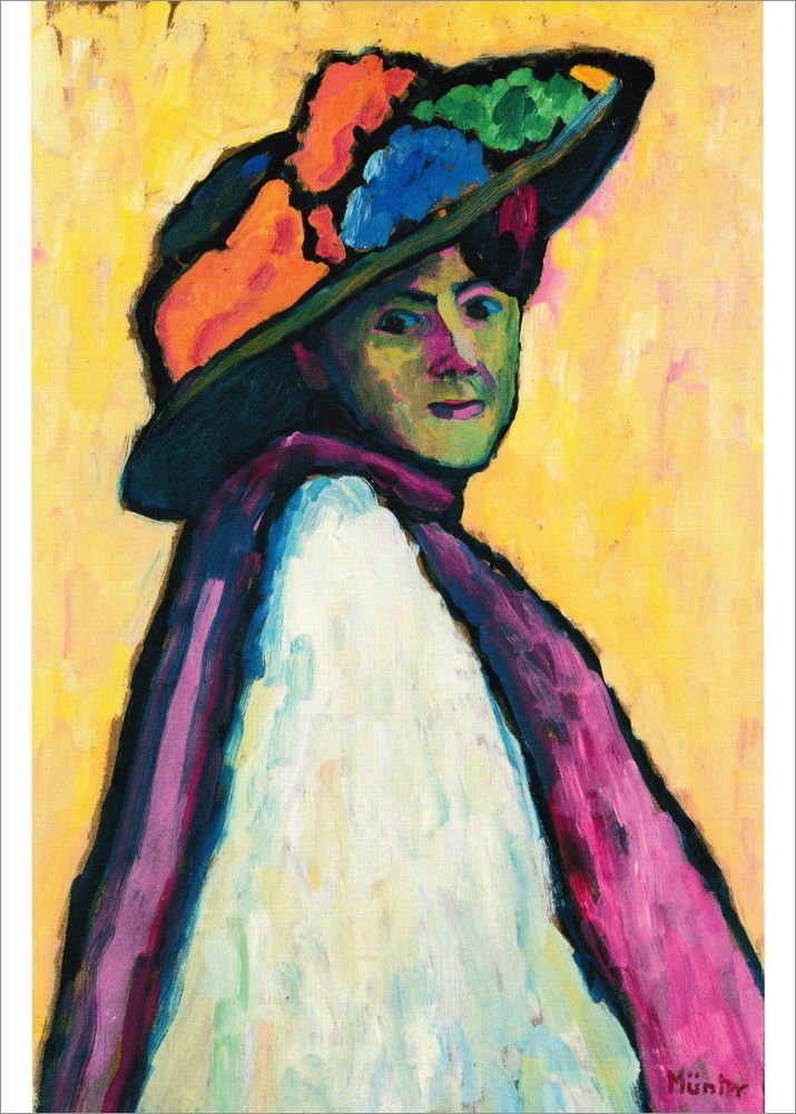 Postkarte Kunstkarte Gabriele Münter "Bildnis Marianne von Werefkin"