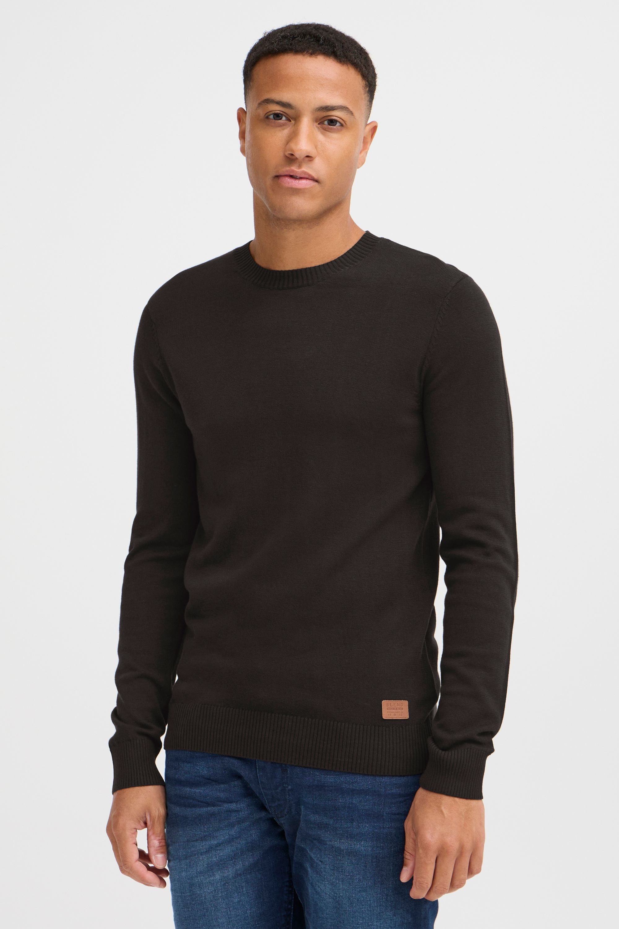 Blend Strickpullover BHLars Strickpullover mit aufgestickten Ellenbogenpatc günstig online kaufen