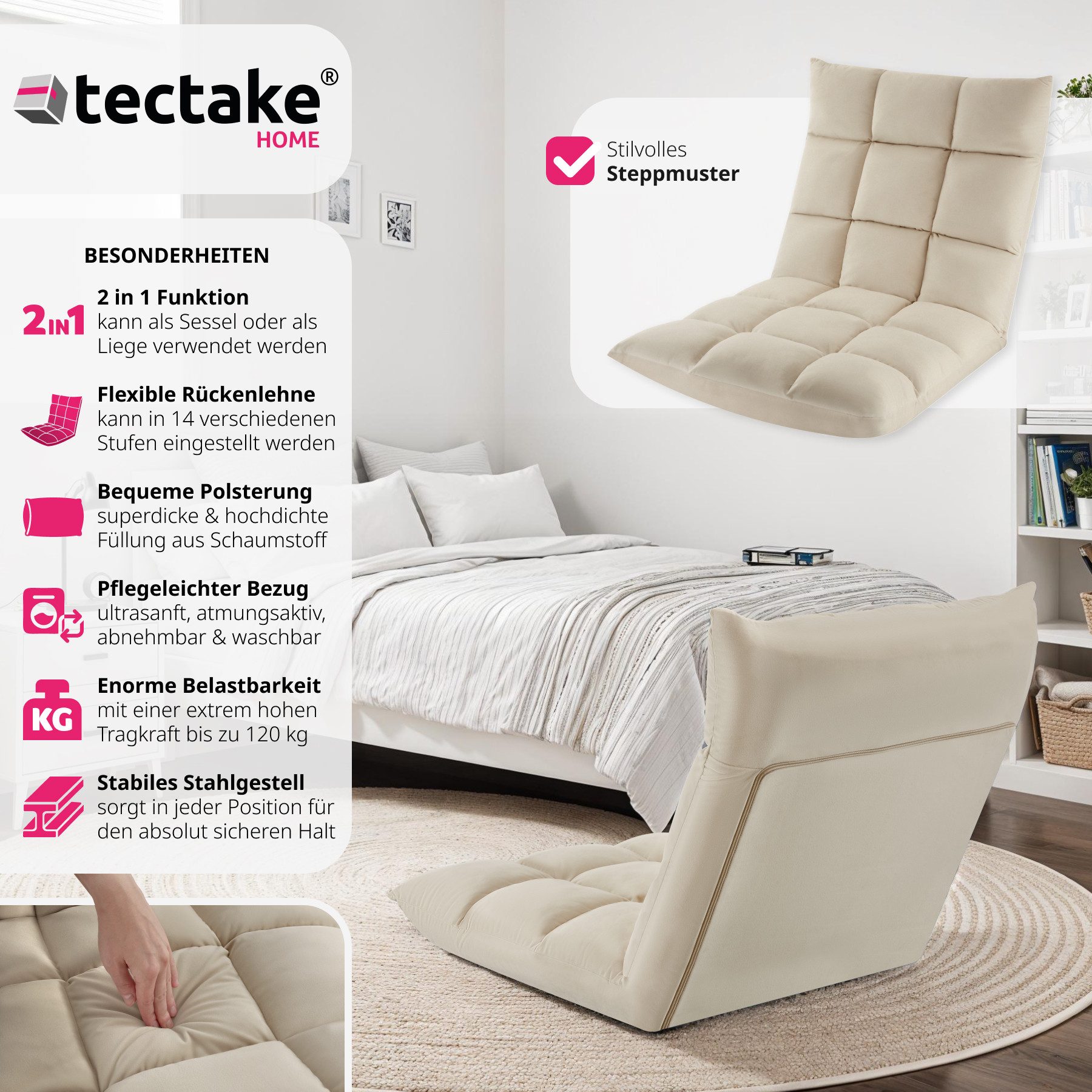 tectake Relaxsessel Fernsehsessel Snooze, 2 in günstig online kaufen