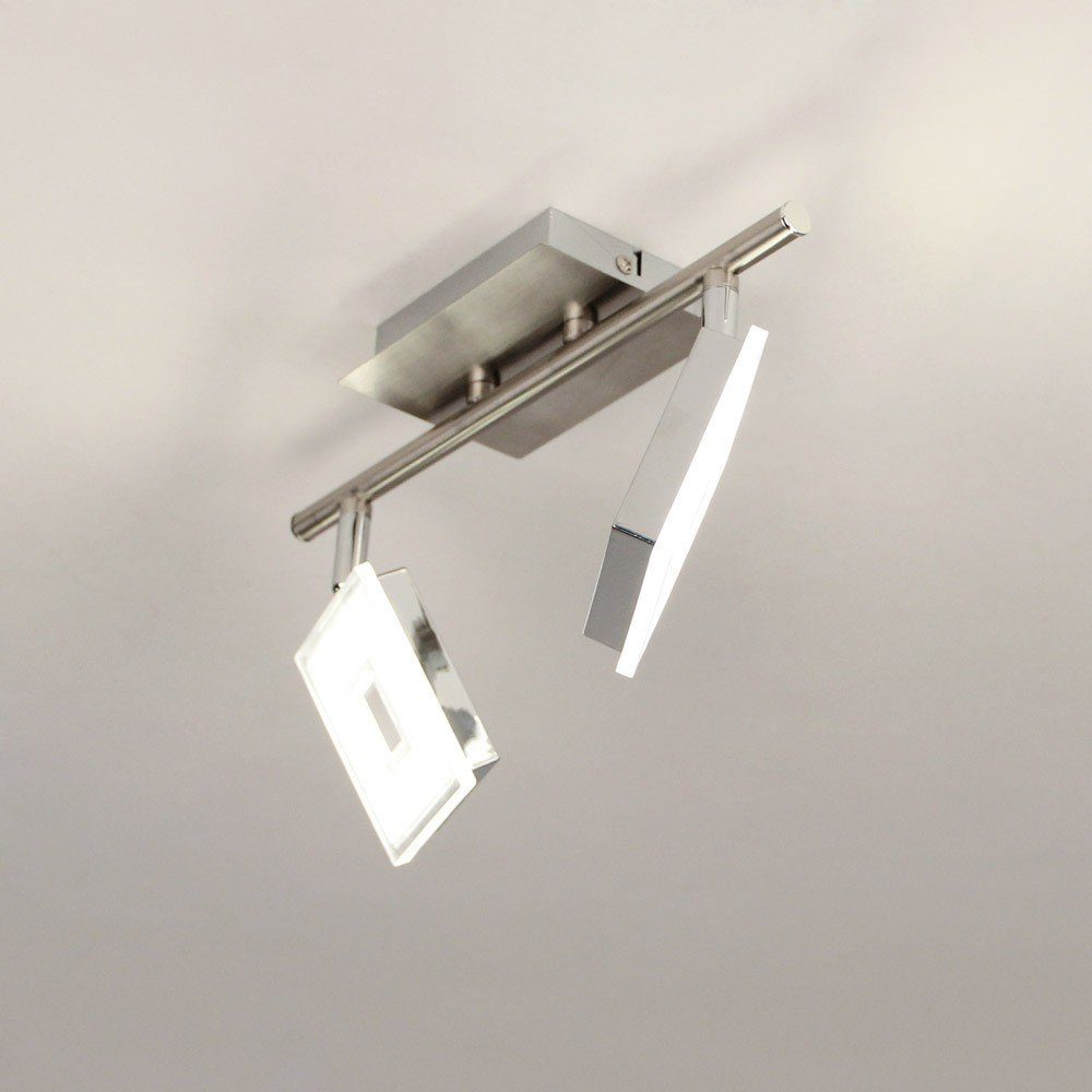 Alu-Gebürstet, 2er-Deckenstrahler Cube Spots Deckenstrahler schwenkbar LED Licht-Trend LED Sempre Chrom, Warmweiß