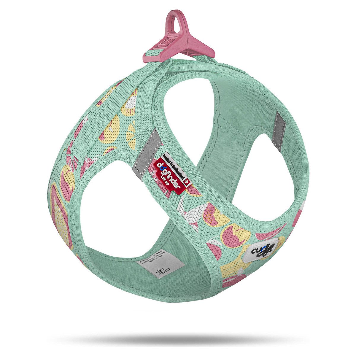 Curli Hunde-Geschirr Vest Harness Air-Mesh Geschirr LE26 Fruits türkis