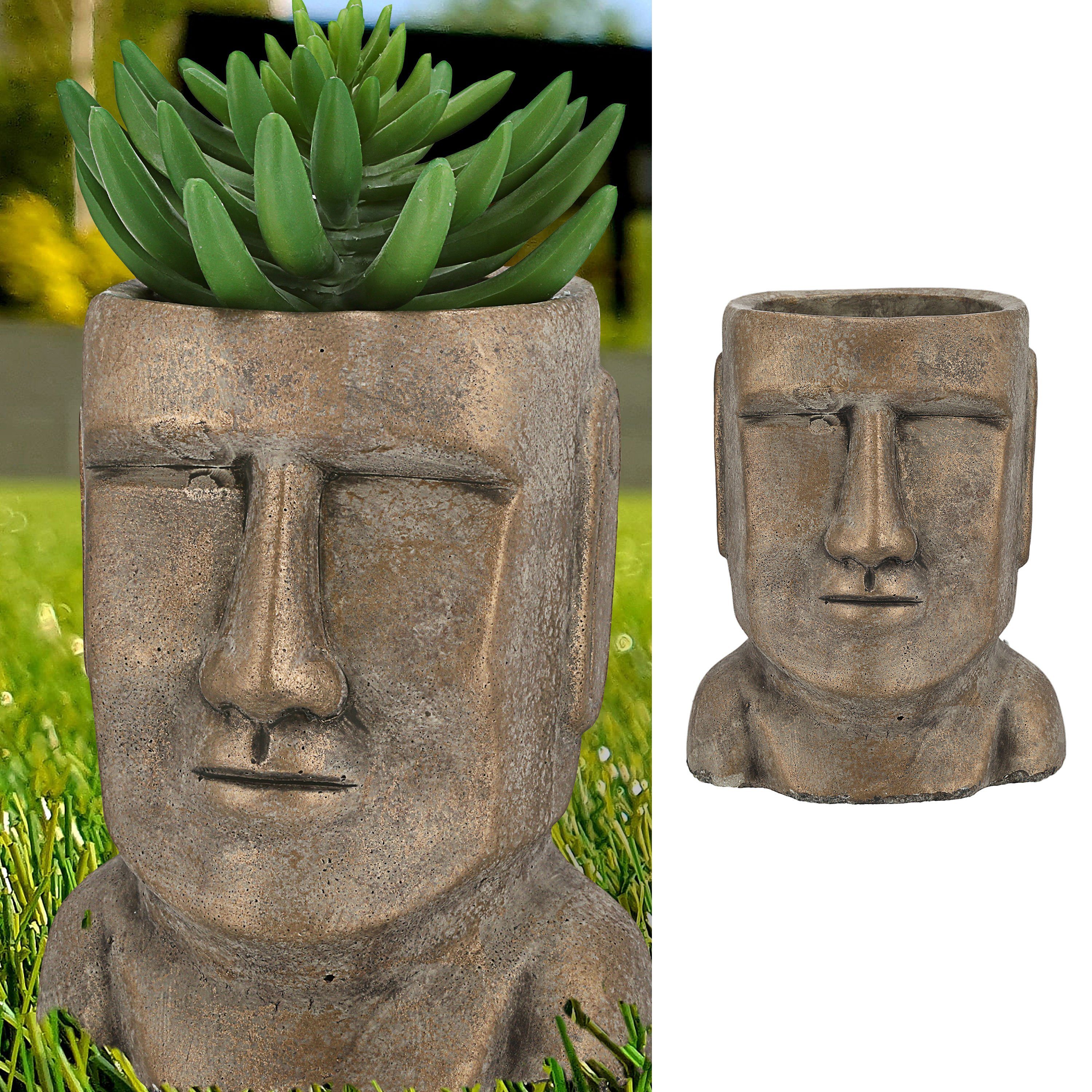 CEPEWA Blumentopf Pflanztopf Moai Kopf gold H21cm Terracotta Büste S günstig online kaufen