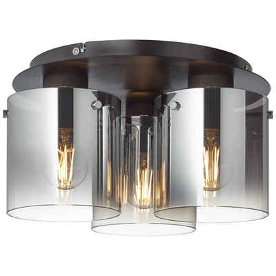Brilliant Leuchten Deckenleuchte »Beth«, 22 cm Höhe, Ø 35 cm, 3 x E27, Glas/Metall, Kaffee/rauchglas
