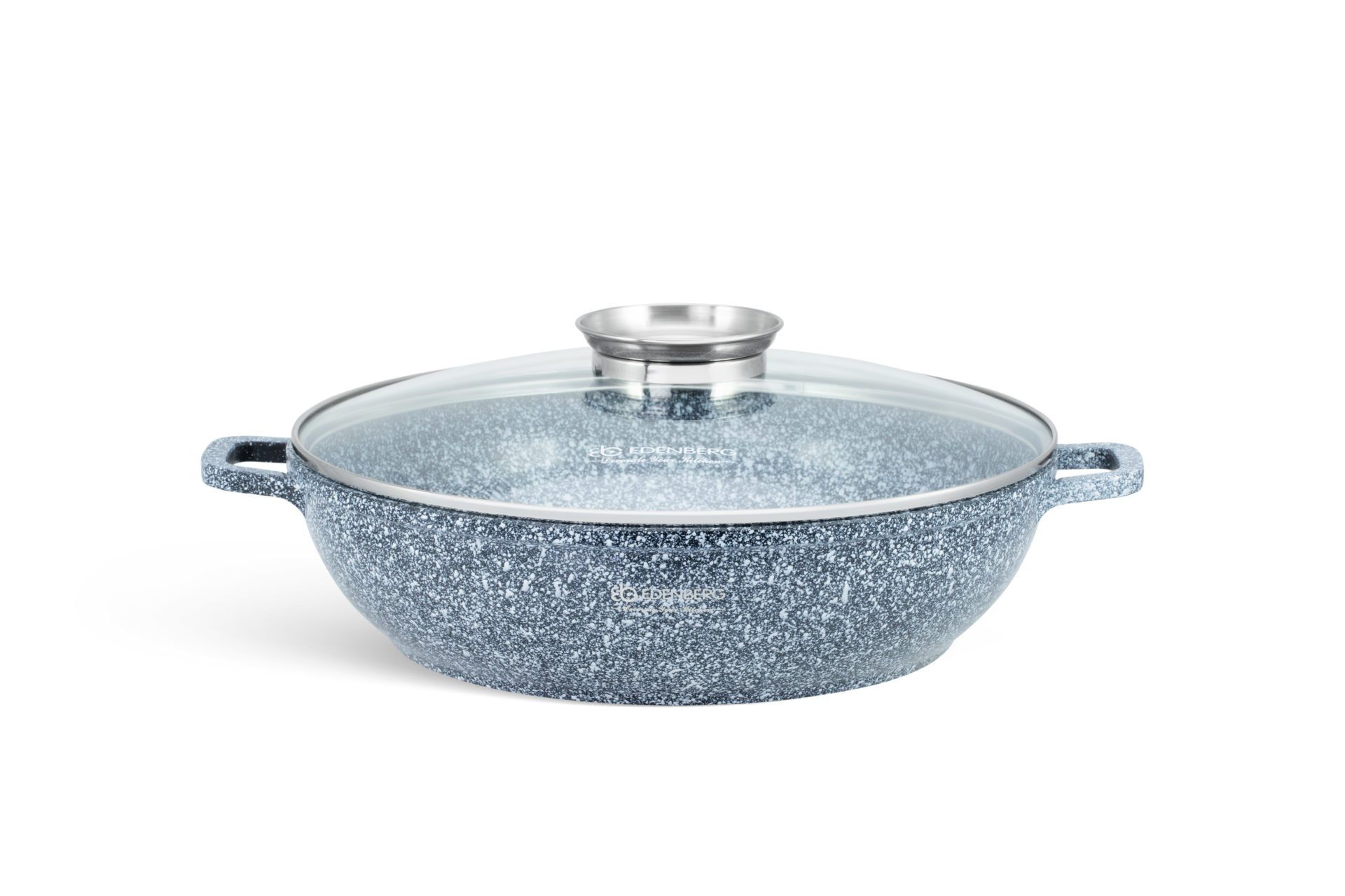 Edenberg Kochtopf 3.5L/5.5L Flachtöpf Kochtopf Topf Glasdeckel Keramik-Granit, Aluminium, Edelstahl, Keramik (Wahlweise Topf mit 3,5L oder 5,5L Fassungsvermögen)