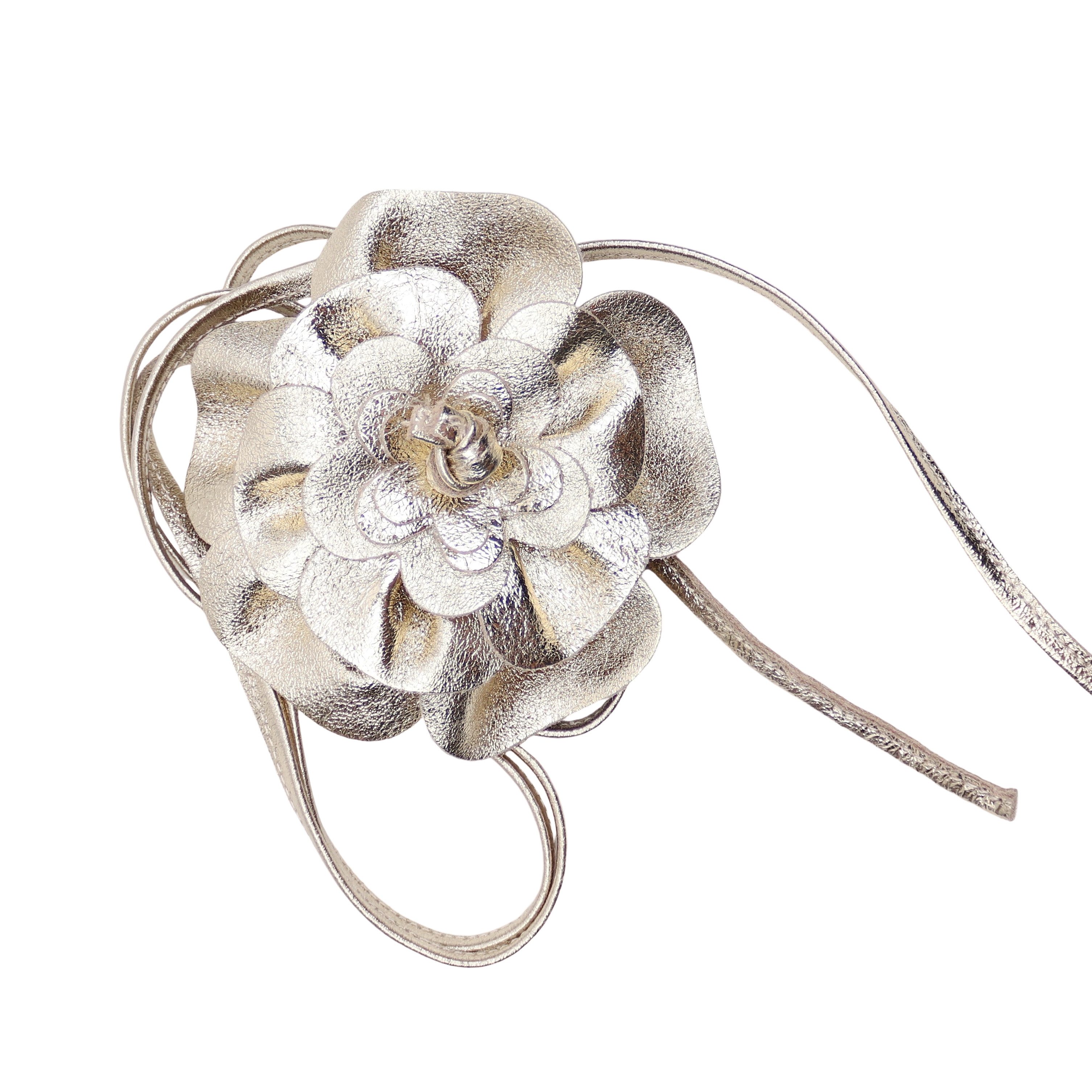 MIRROSI Taillengürtel Blume aus Echtleder zu binden, Einheitsgröße, Made in Italy Einheitsgröße (Geeignet für einen Hüftumfang bis zum ca.150 cm)