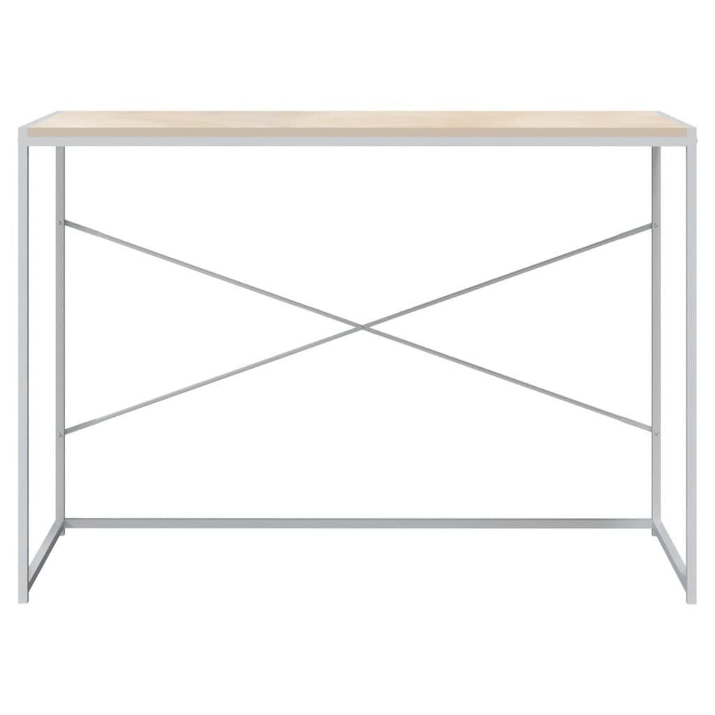 3008379 Schreibtisch aus in möbelando 60x110x70 und cm), Metall Weiß (LxBxH: Eichenbraun