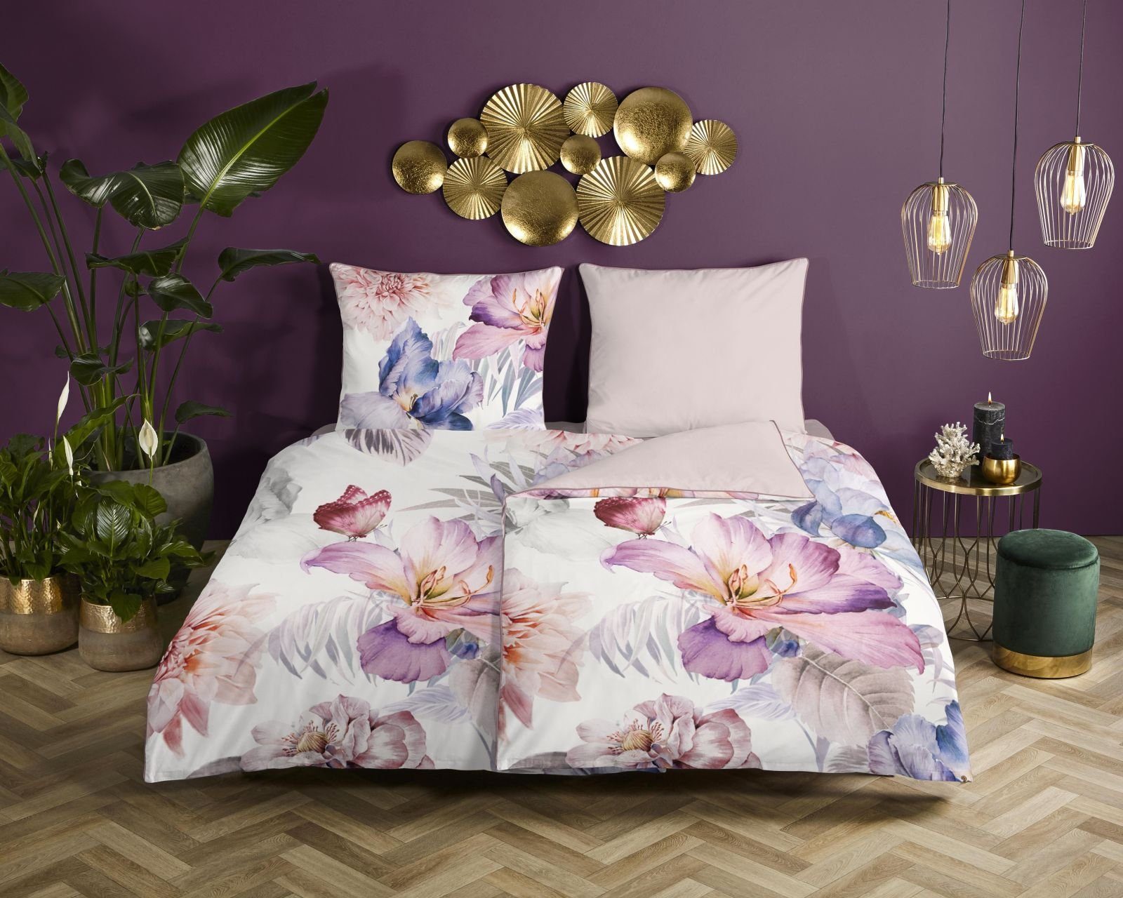 Bettwäsche Mako Satin 2tlg 140 X 200 cm + 1- 70 X 90 cm Caen, Descanso, Mako Satin