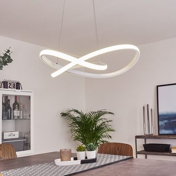 hofstein Hängeleuchte »Negar« moderne Deckenlampe aus Metall und Kunststoff in weiß, 4000 Kelvin, runde Deckenleuchte, über Lichtschalter dimmbar, LED 850 Lumen