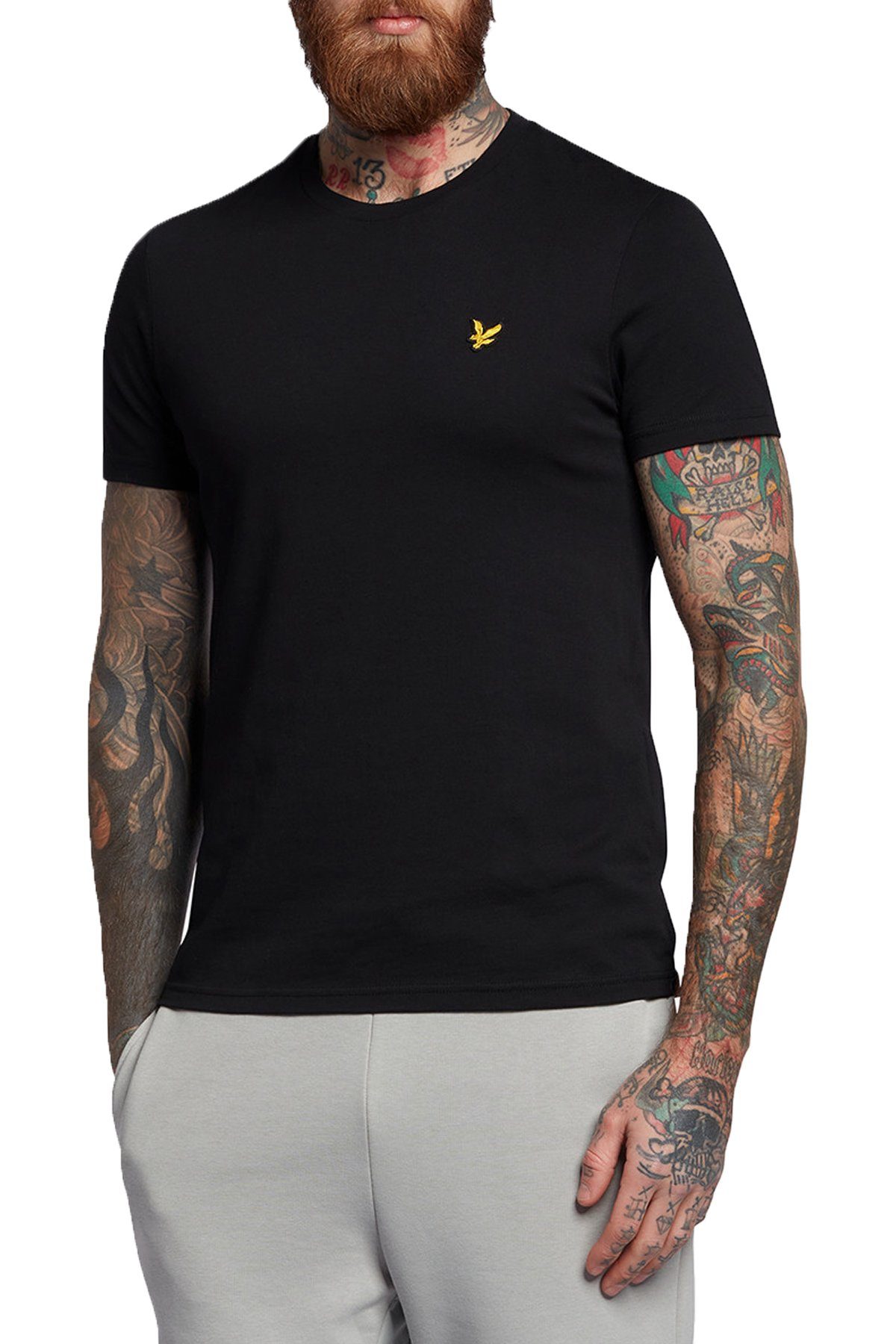 Lyle & Scott T-Shirt Aus 100% Baumwolle Gerader Schnitt Schwarz