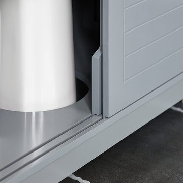 SoBuy Waschbeckenunterschrank FRG128 Badmöbel Badschrank mit Fußpolster Waschtisch Unterschrank