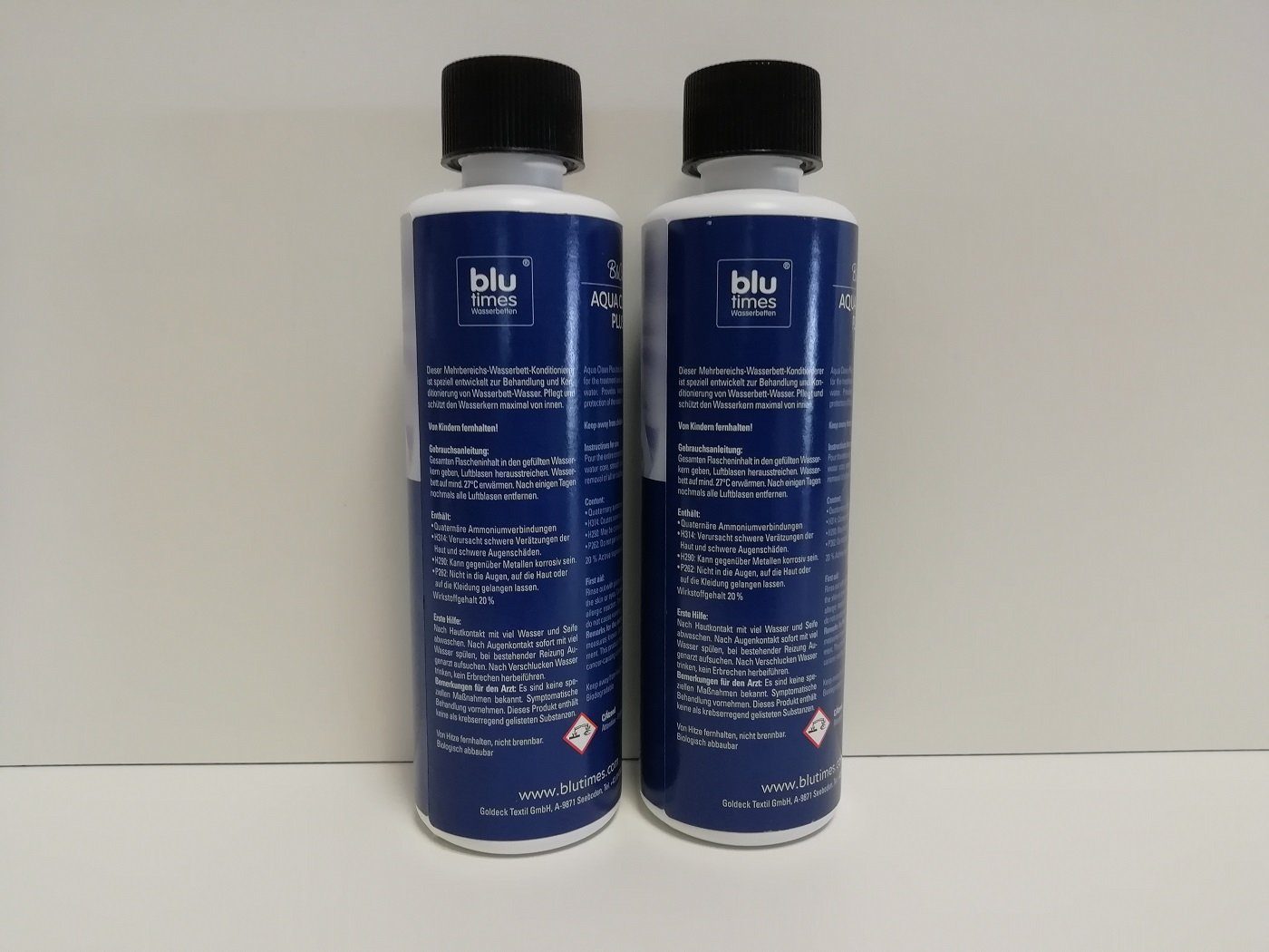 BluTimes, Wasserbett Mehrbereichs-Wasserbett-Konditionierer Aqua Clean Plus, (Spar-Set, 4-tlg., 4 Flaschen)