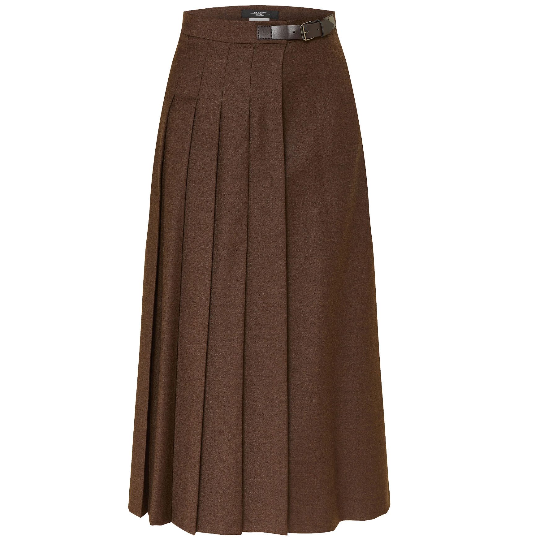 WEEKEND BY MAX MARA A-Linien-Rock WEEKEND MAX MARA Midirock Faltenrock FASTOSO aus Wolle - Schokolade