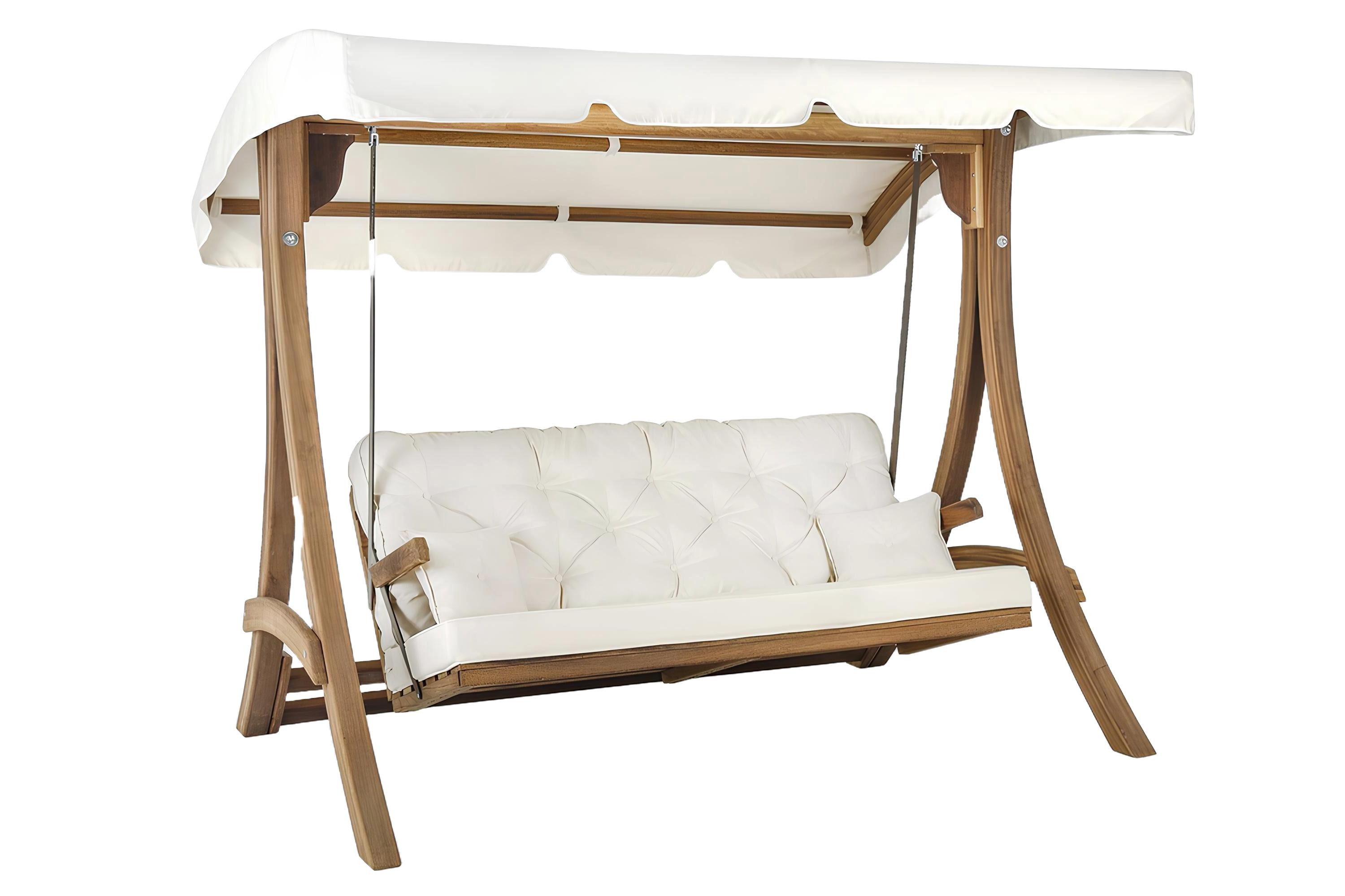 Xlmoebel Schaukelsitz Luxuriöse Gartenschaukel in Braun-Beige mit Überdachung für den, Hergestellt in Europa