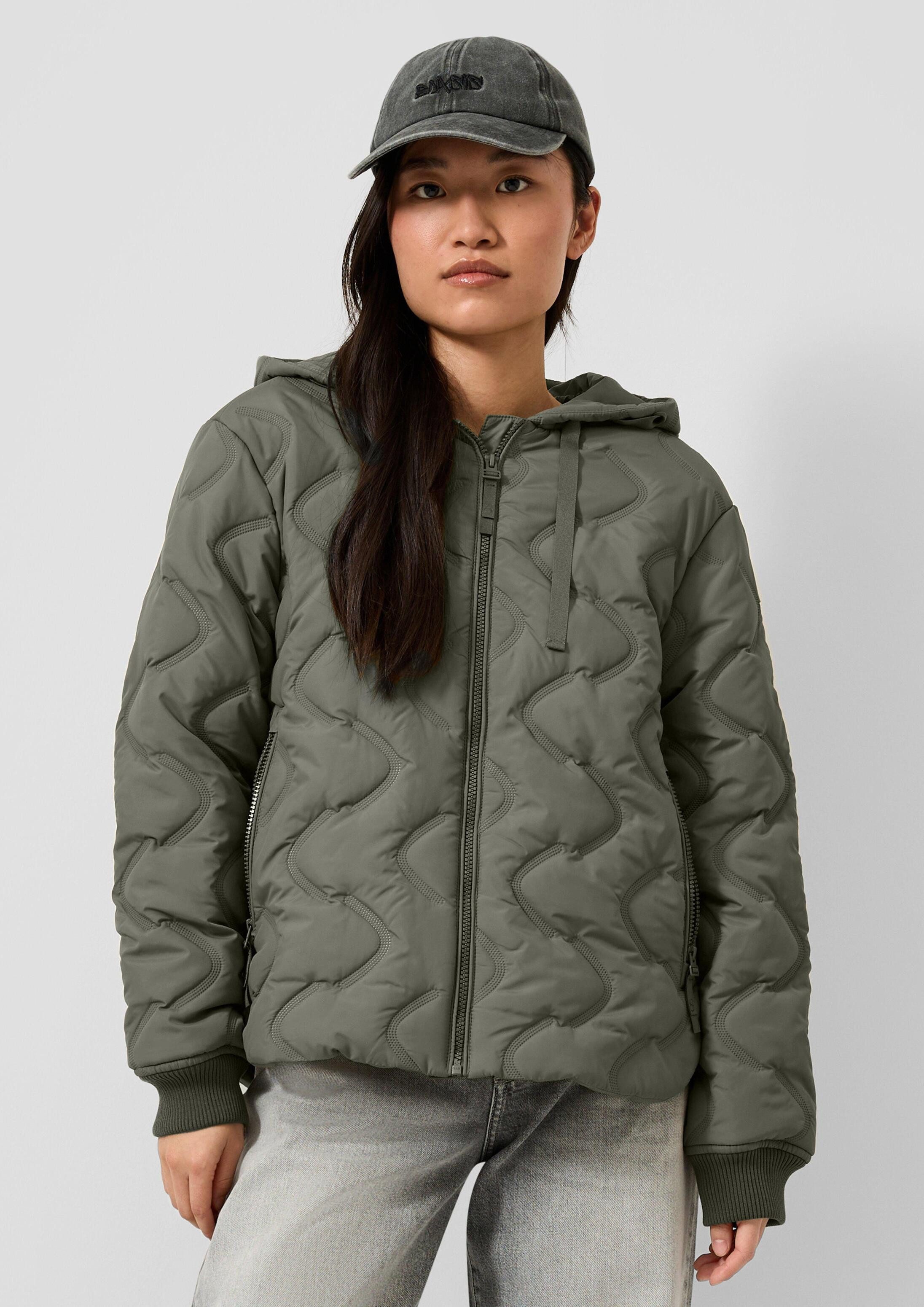 QS Funktionsjacke Outdoor-Jacke Wattierte Jacke mit geprägtem Muster