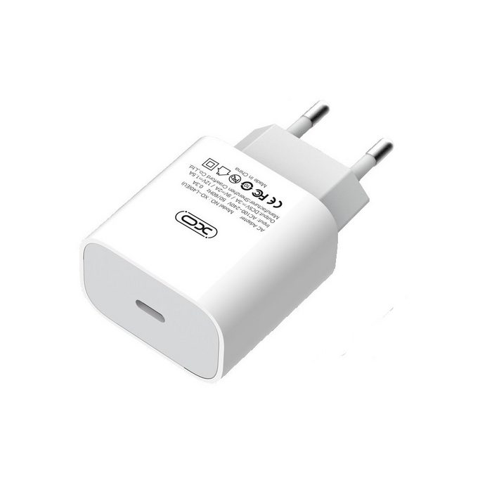 XO 18W WandLadegerät USB-C PD Netzteil Schnell Fast Charge Power Delivery 3A komaptibel mit Smartphone weiß Smartphone-Ladegerät