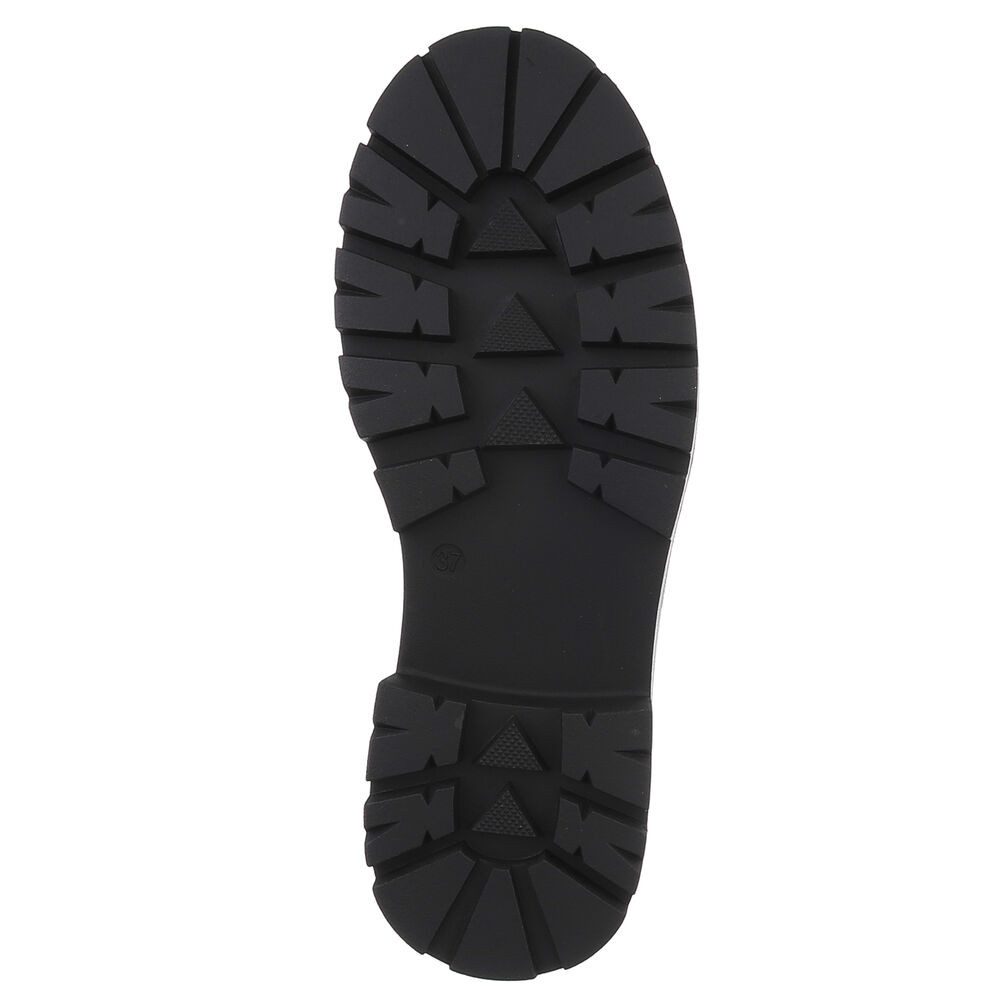 Ital-Design Komfortabler Schuh mit profilierter Sohle für Damen Schnürschuh (91261508) Blockabsatz Schnürer in Schwarz