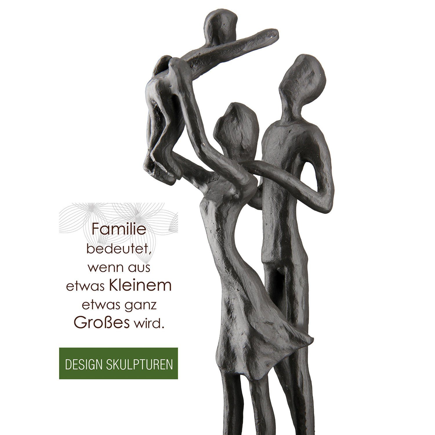 GILDE Dekofigur GILDE Skulptur Familienglück - braun - H. 20cm x B. 9cm x T. 5,5cm
