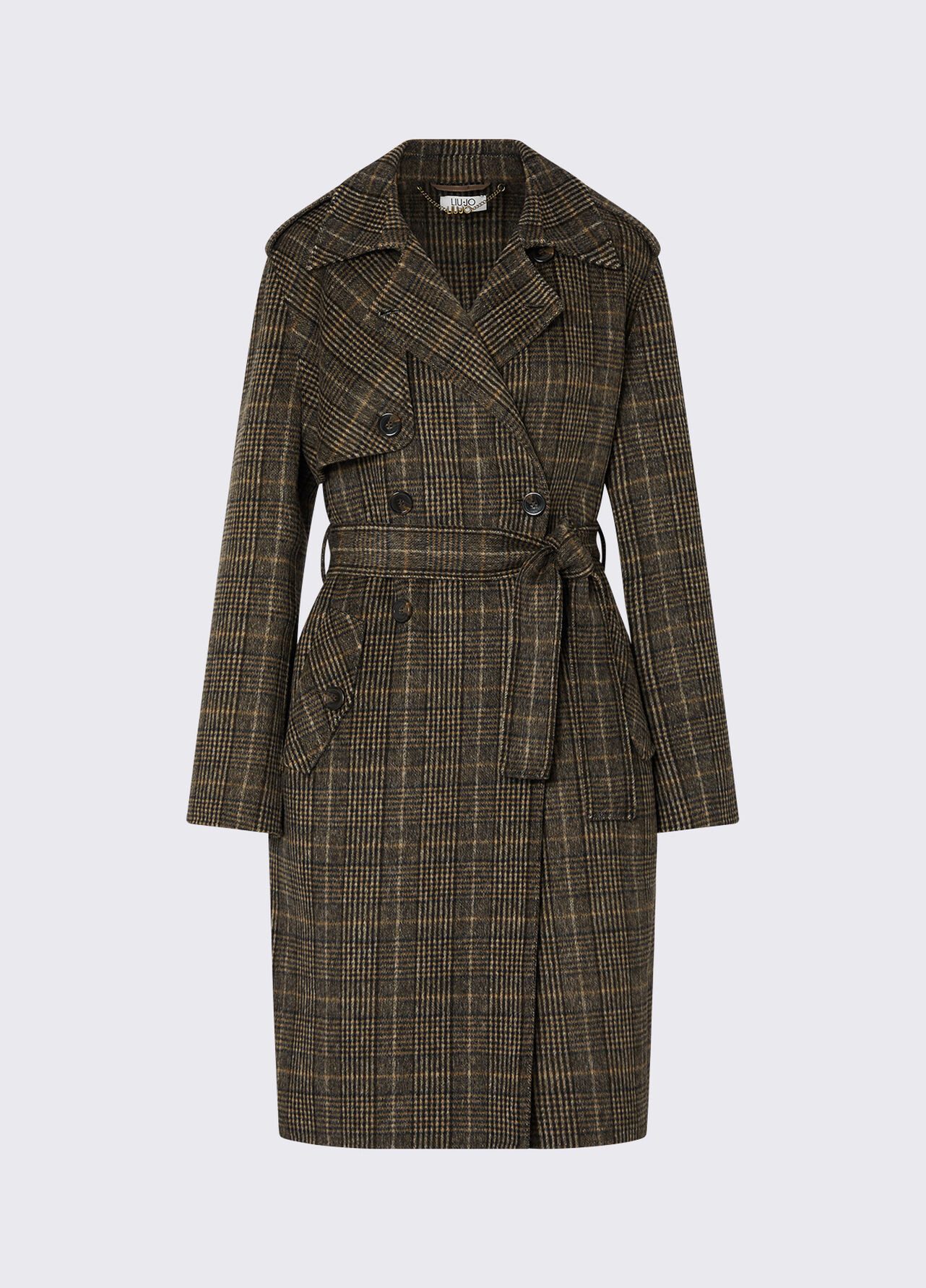 Liu Jo Wollmantel CAPPOTTO CINTURATO - Karierter Wollmantel - Damenmantel