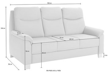 sit&more 3-Sitzer Boccaccio, inklusive Federkern und Kopfteilverstellung