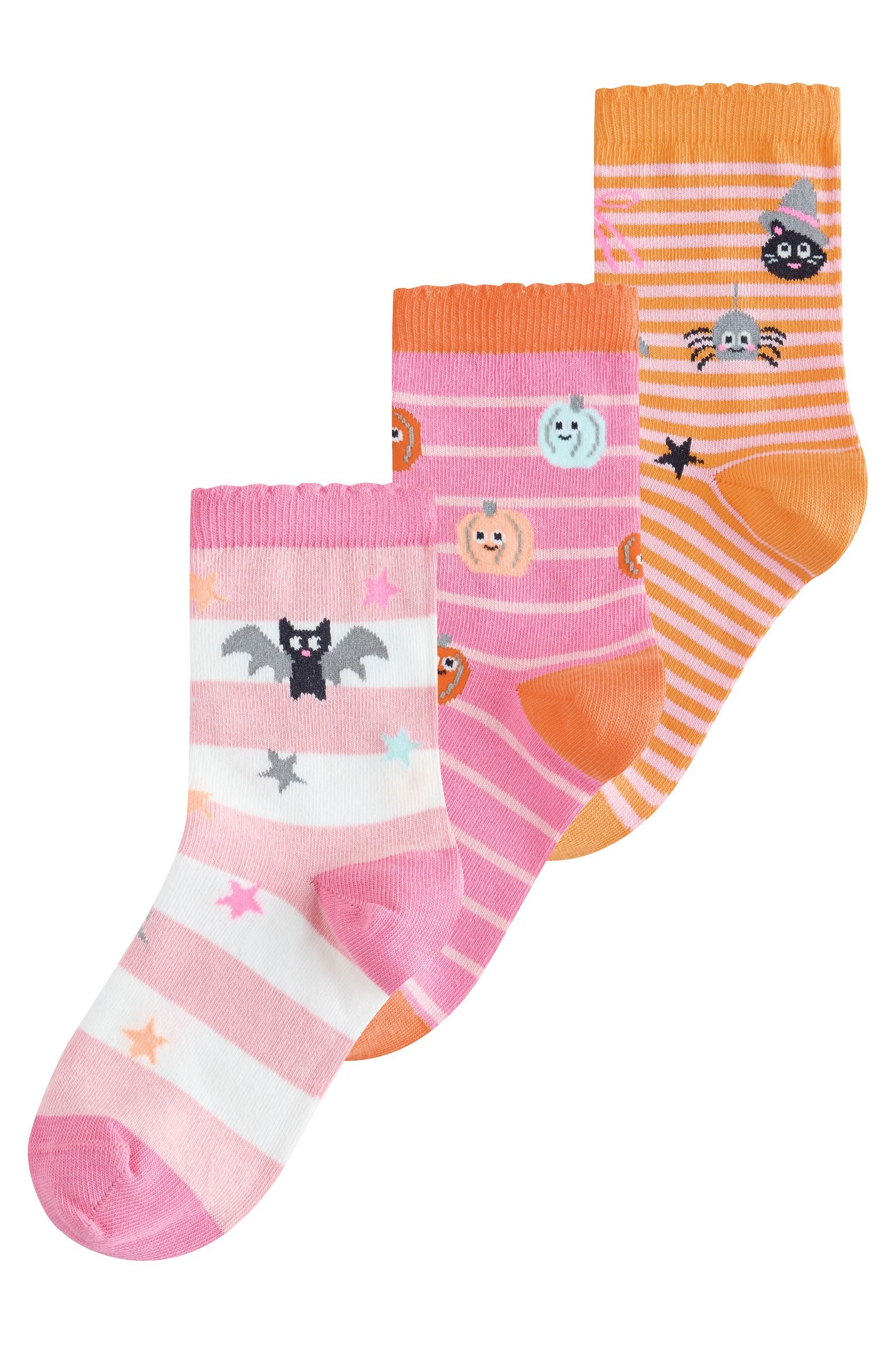 Next Kurzsocken 3er-Pack Söckchen mit Baumwolle, Halloween (3-Paar)