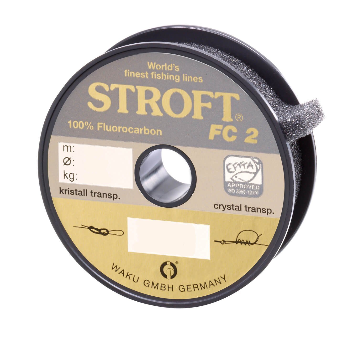 Stroft Angelschnur Schnur STROFT FC2 Fluorocarbon 100m, 100 m Länge, 0.09 mm Fadendurchmesser, (1-St), 1.0kg Tragkraft