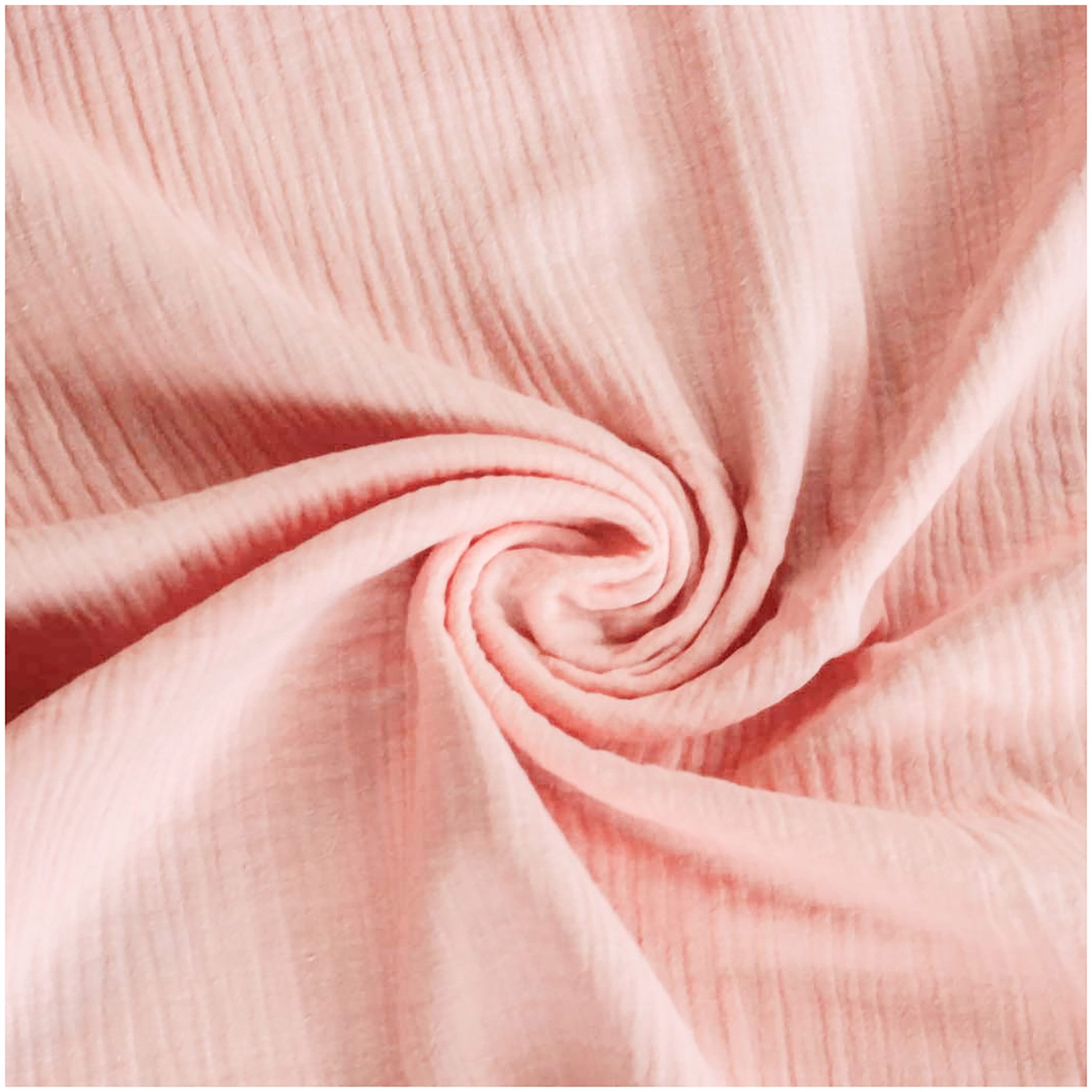 maDDma Stoff 50x130cm Musselin Stoff uni Meterware Mulltuch, lachsfarben hell