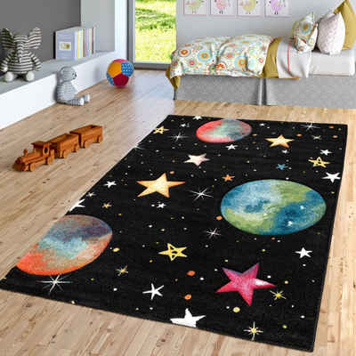 Kinderteppich Kinderteppich Spielteppich Für Kinderzimmer Mit Planeten, TT Home, rechteckig, Höhe: 17 mm