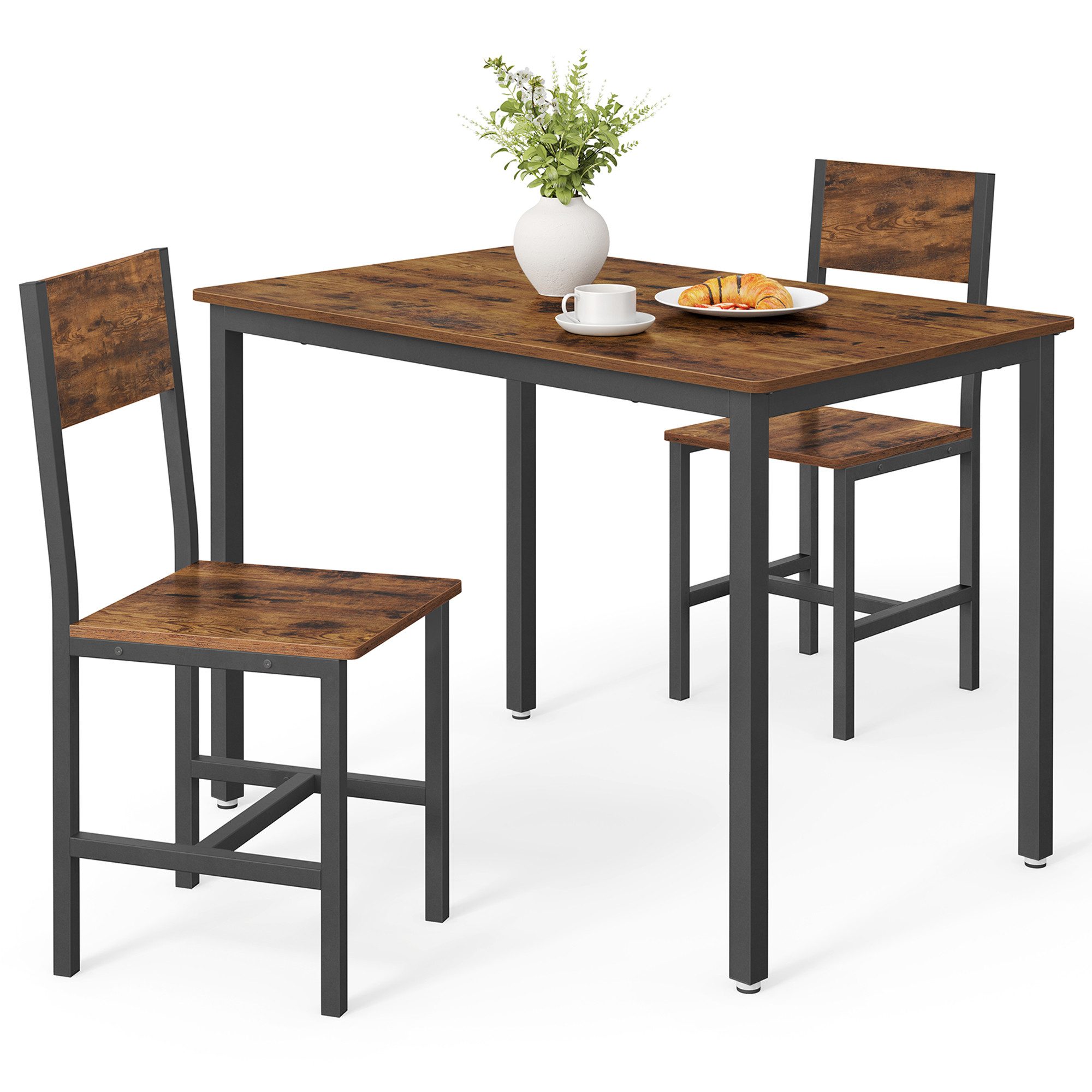 VASAGLE Essgruppe, Esstisch + zwei Stühle, vielfältige Kombinationsmöglichk günstig online kaufen
