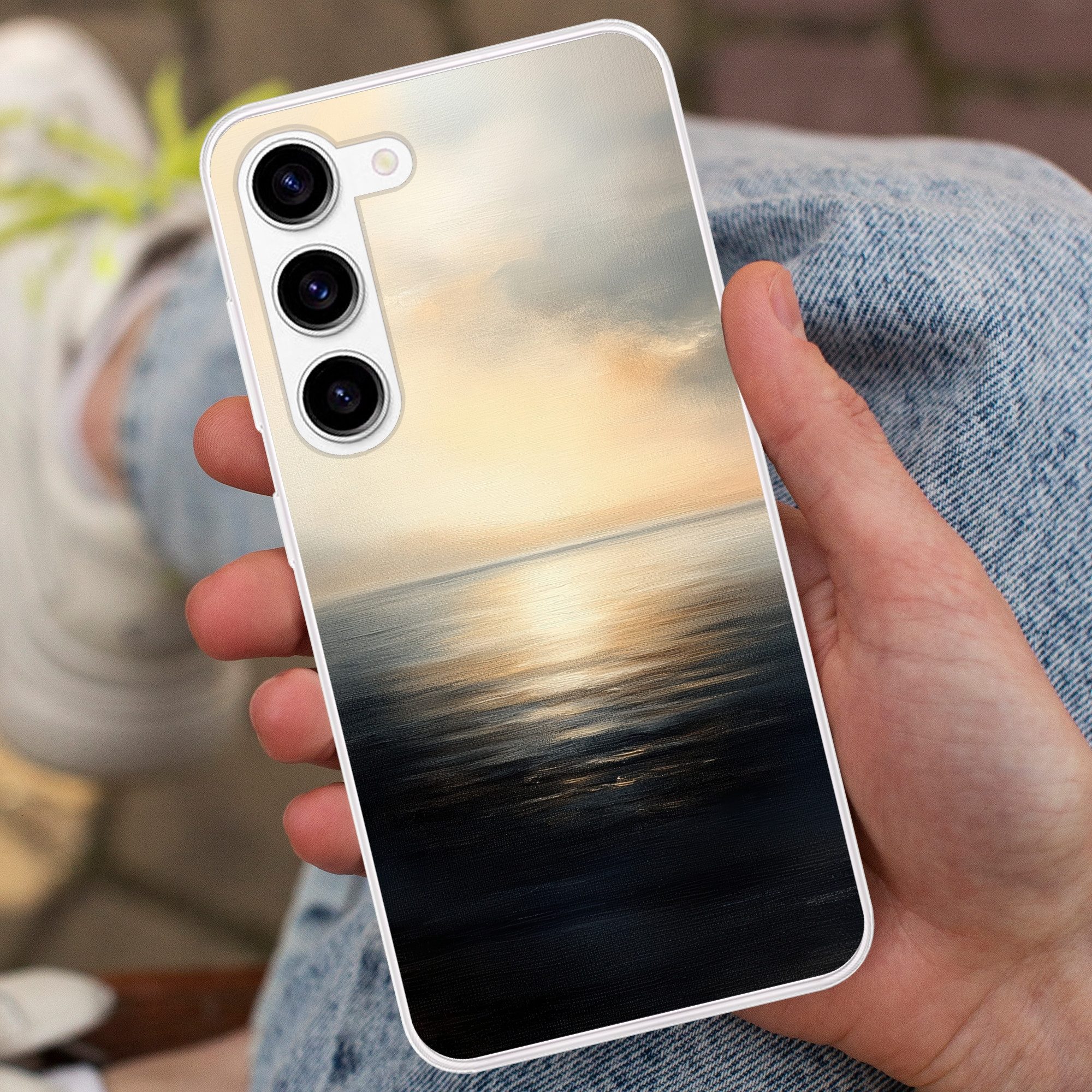 MuchoWow Handyhülle für Samsung Galaxy S23 Sonne - Horizont - Meer, Phone Case, Silikon, Schutzhülle Dünn