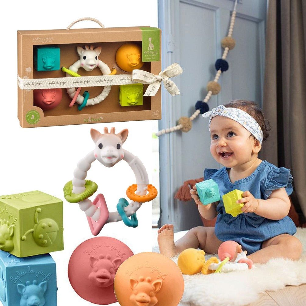 Beißring Geschenkset Sophie la girafe Bälle & Colo'rings