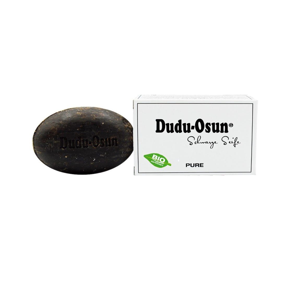 Dudu-Osun Rohseife Dudu Osun schwarze - Parfümfrei - 150g, Handgefertigt in Nigeria · Recyceltes Glas · Unikat