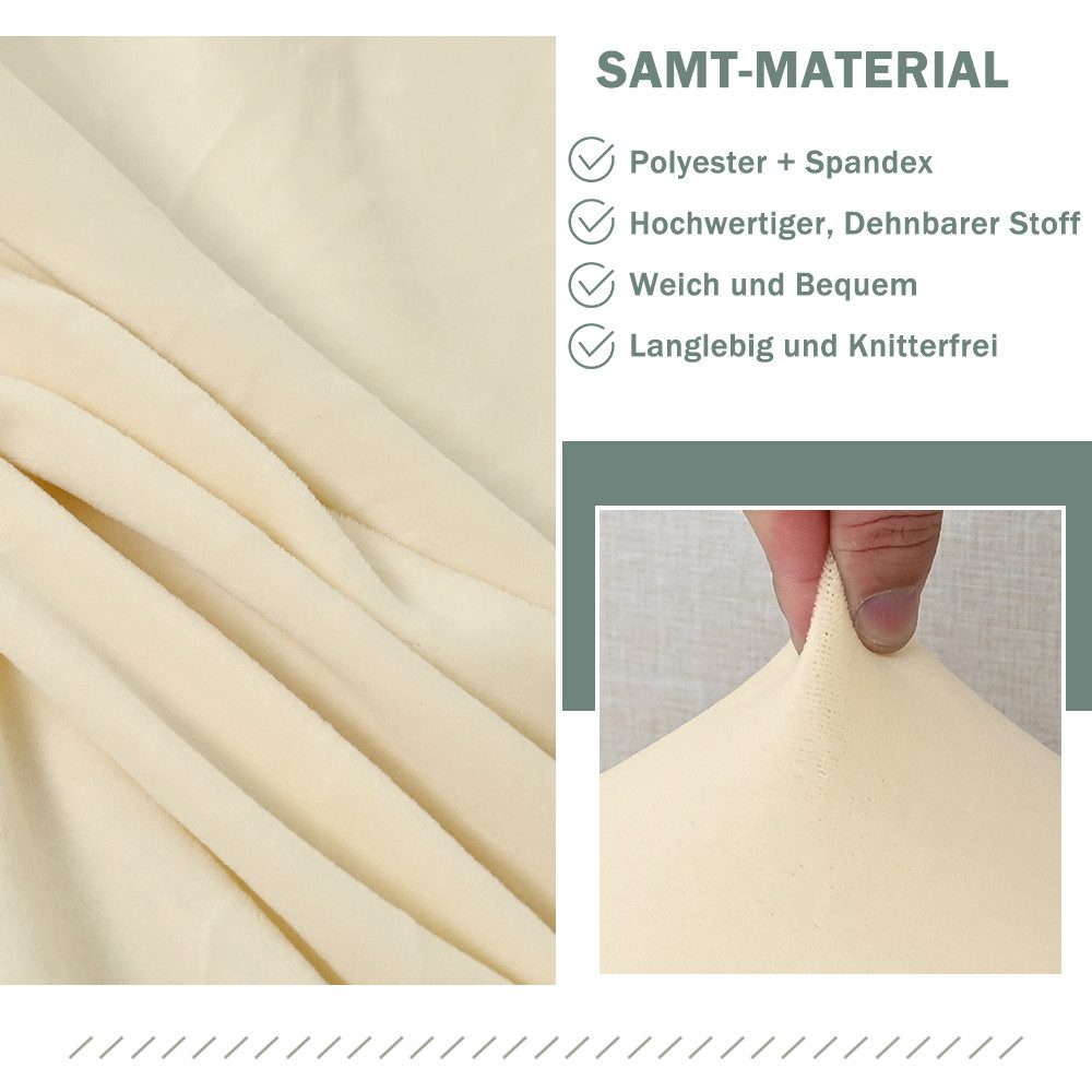 Rosnek Sofahusse 1-4Sitze, Stretch, Samt, Couch Sitzbezug, Sofa Sitzkissenbezug, Sitzkissenschutz Abdeckung