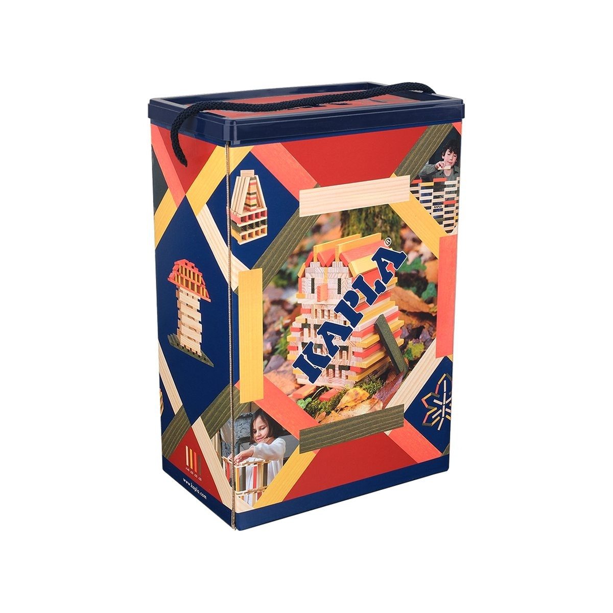 KAPLA® 200 Holzbausteine Herbstfarben mit Ideenheft, Pinienholz, ab 2 Spielbausteine