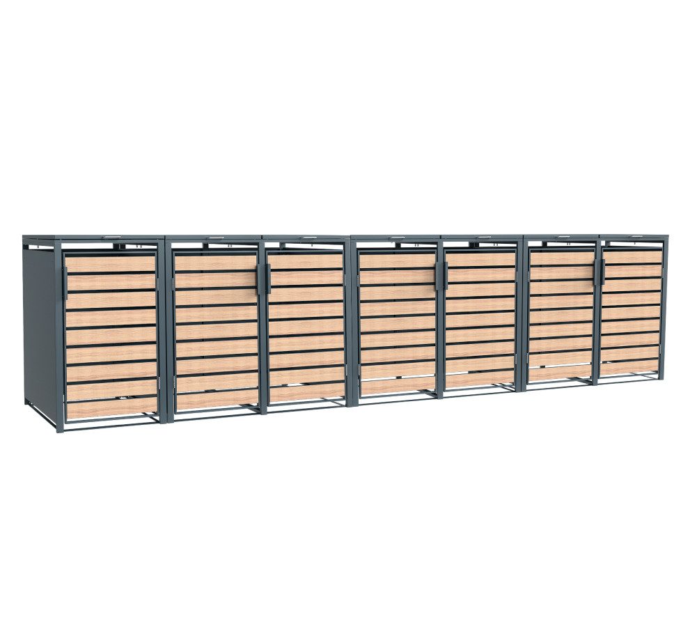 WESTMANN Mülltonnenbox Lacina (1 St), Platz für 7 Mülltonnen je 140/240 L, LxBxH 80x660x116 cm